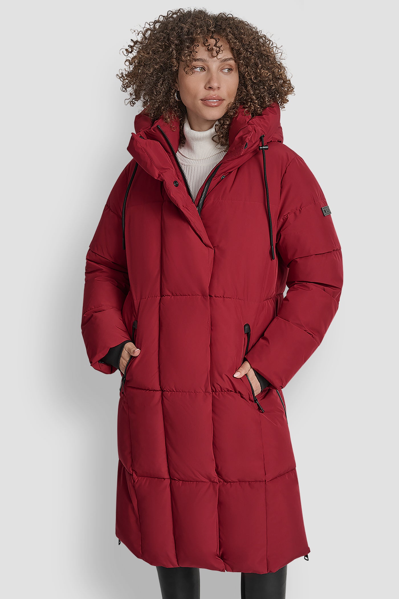TIBETAN MID LENGTH PUFFER JACKET, FRONT VIEW | WOMENS COATS & JACKETS