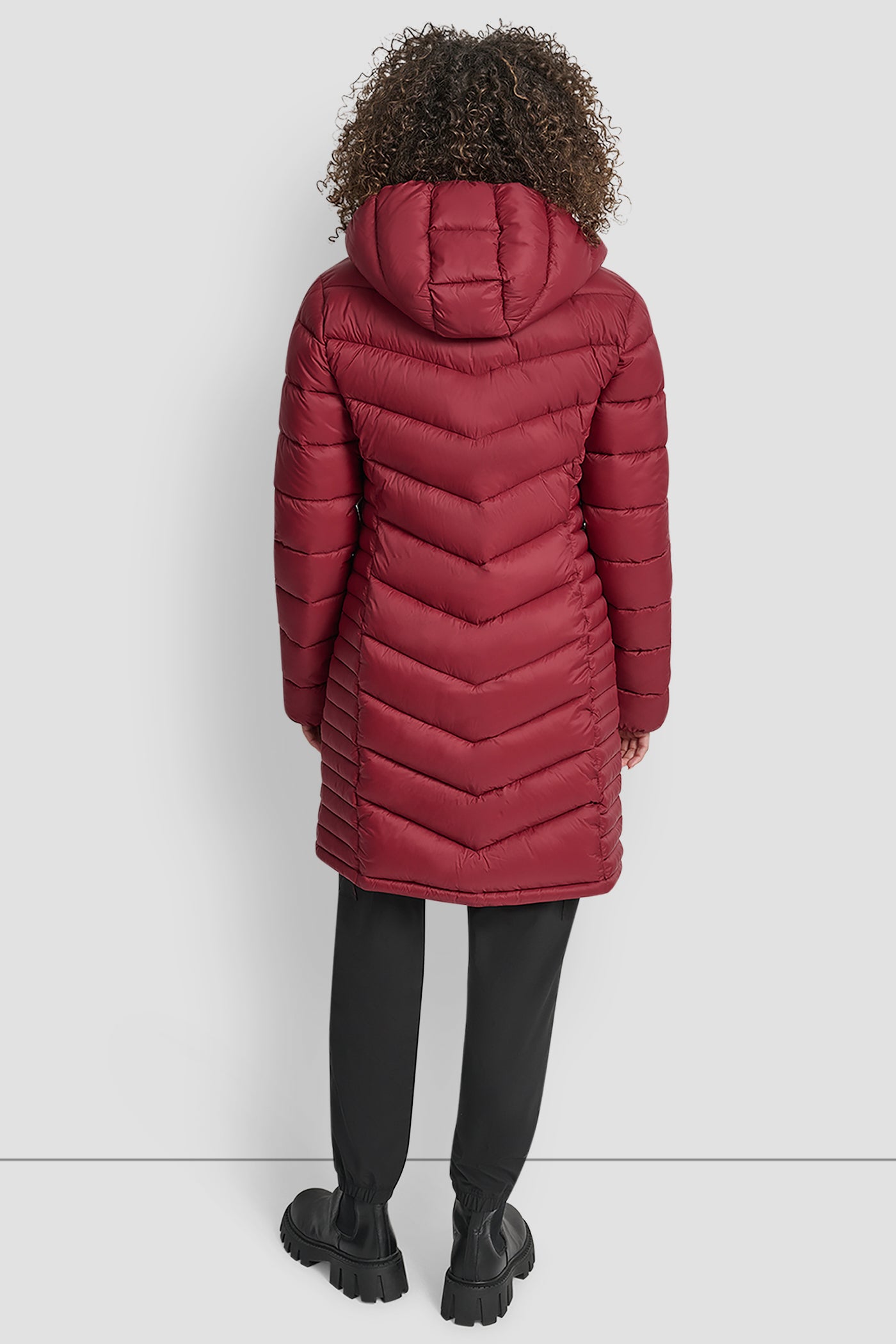 TIBETAN MIDI PUFFER JACKET WITH SIDE POCKETS, BACK VIEW | WOMENS COATS & JACKETS