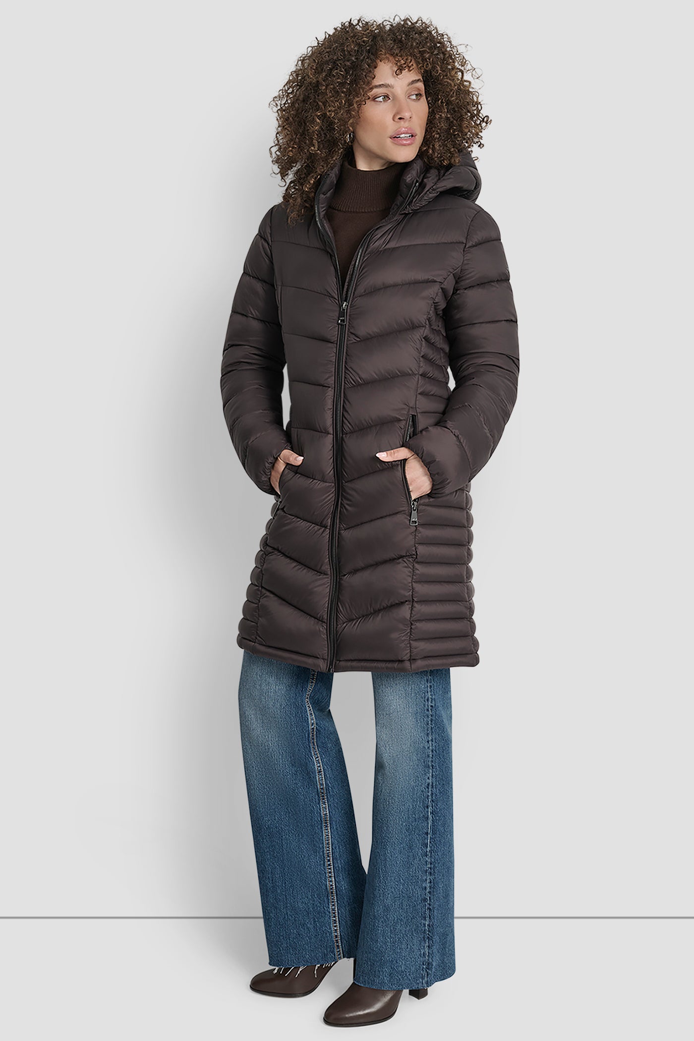 MIDI PUFFER JACKET WITH SIDE POCKETS VIEW 7 | Clothing