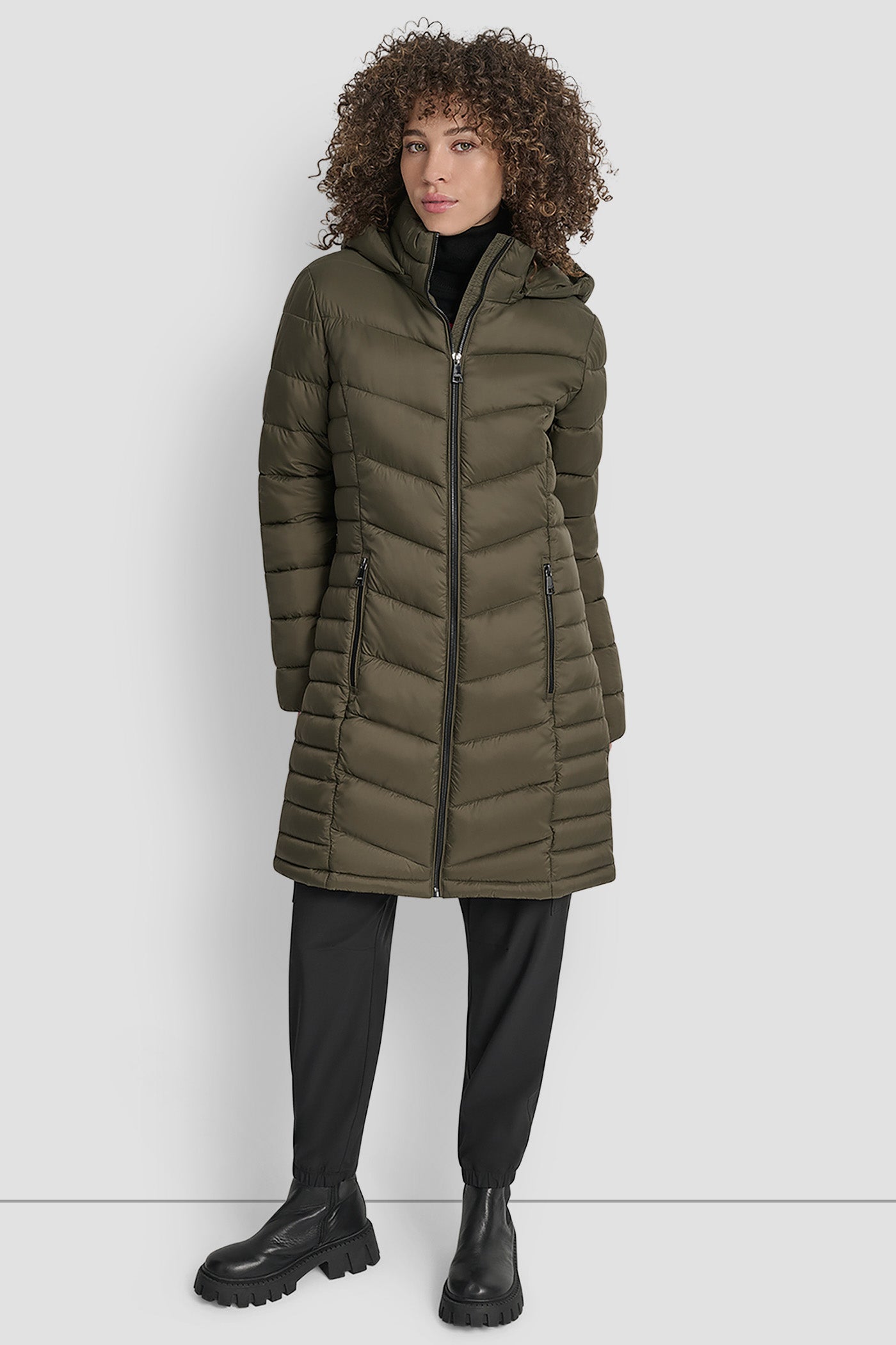 MIDI PUFFER JACKET WITH SIDE POCKETS VIEW 8 | WOMENS COATS & JACKETS