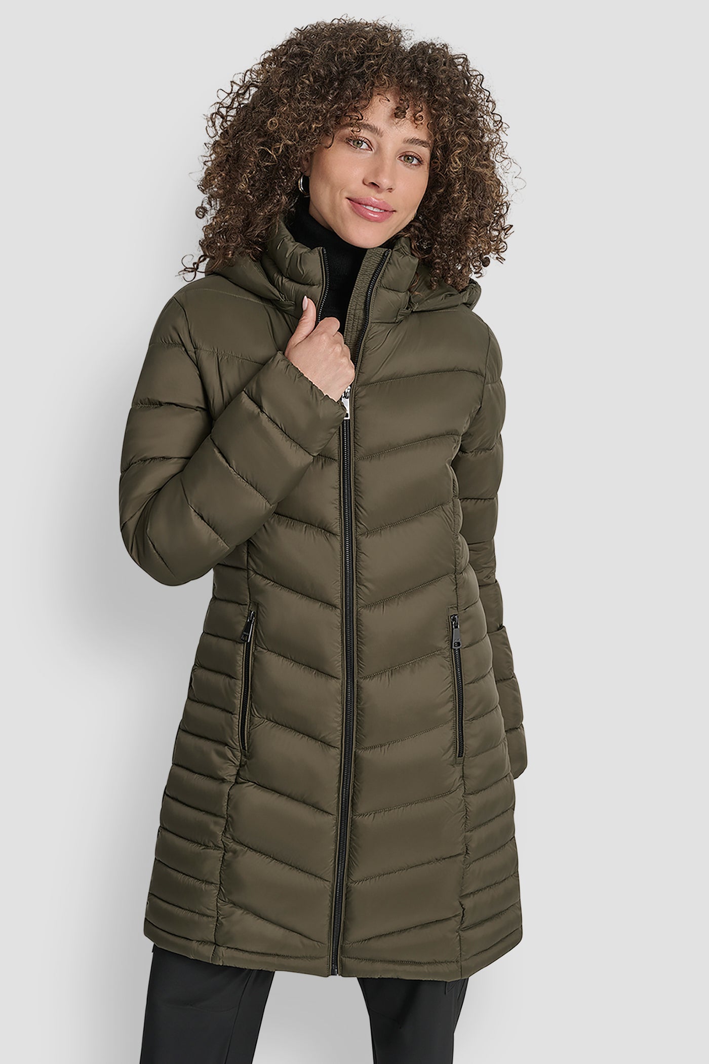 LODEN MIDI PUFFER JACKET WITH SIDE POCKETS, VIEW 1 | WOMENS COATS & JACKETS