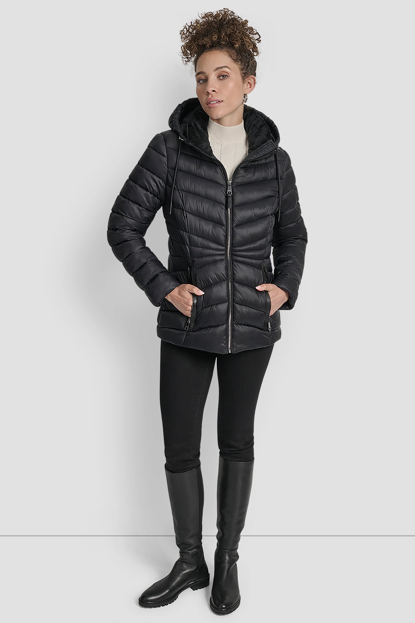 SHORT HOODED PUFFER JACKET VIEW 9 | WOMENS COATS & JACKETS