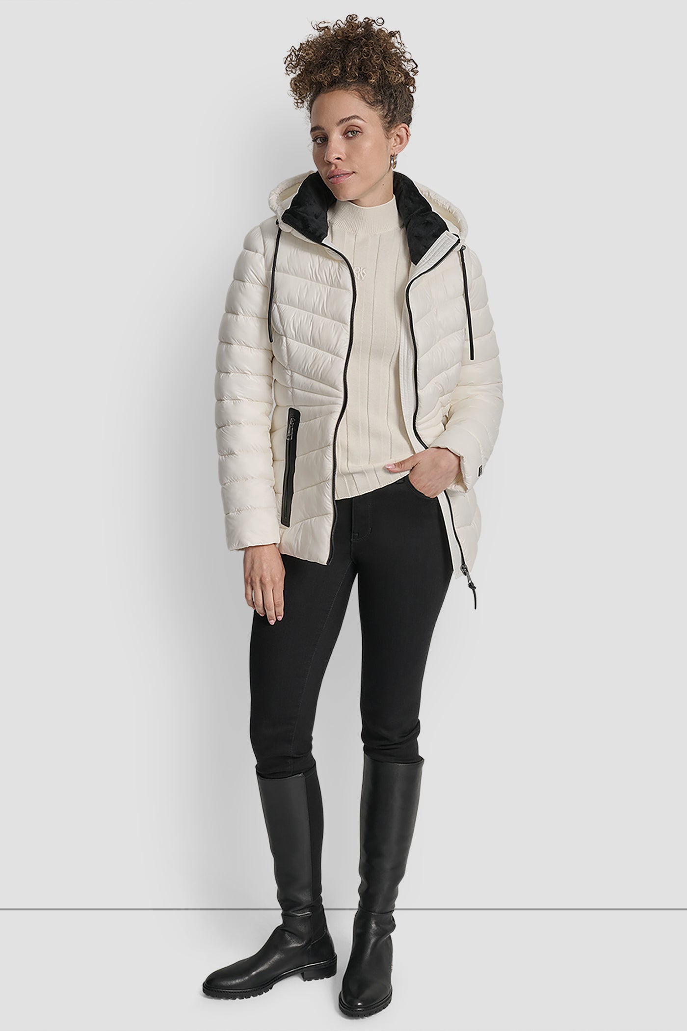 SHORT HOODED PUFFER JACKET VIEW 7 | WOMENS COATS & JACKETS