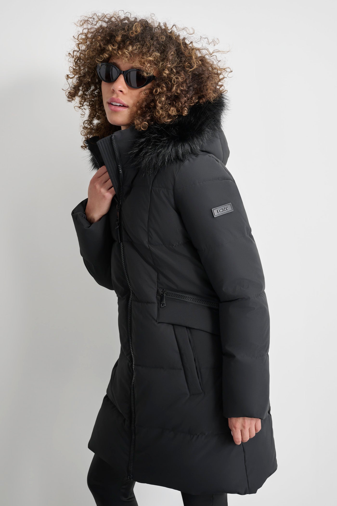 Dkny Hooded Puffer Dkny Black Puffer Coat Dkny Long Down Coat