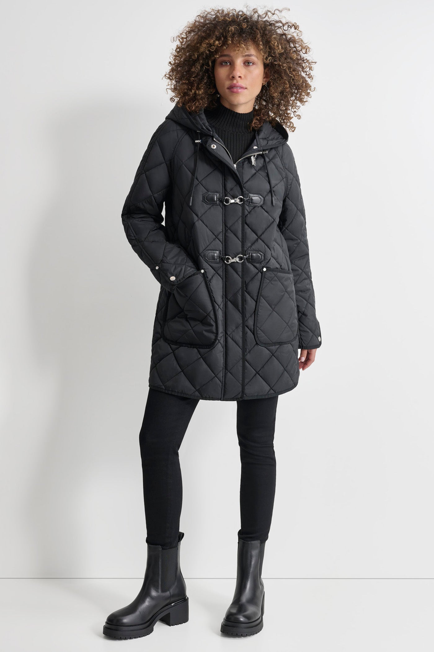 QUILTED COAT WITH TOGGLE VIEW 3