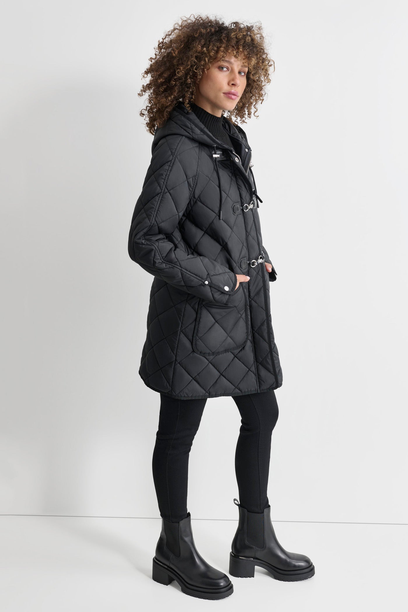 QUILTED COAT WITH TOGGLE VIEW 5