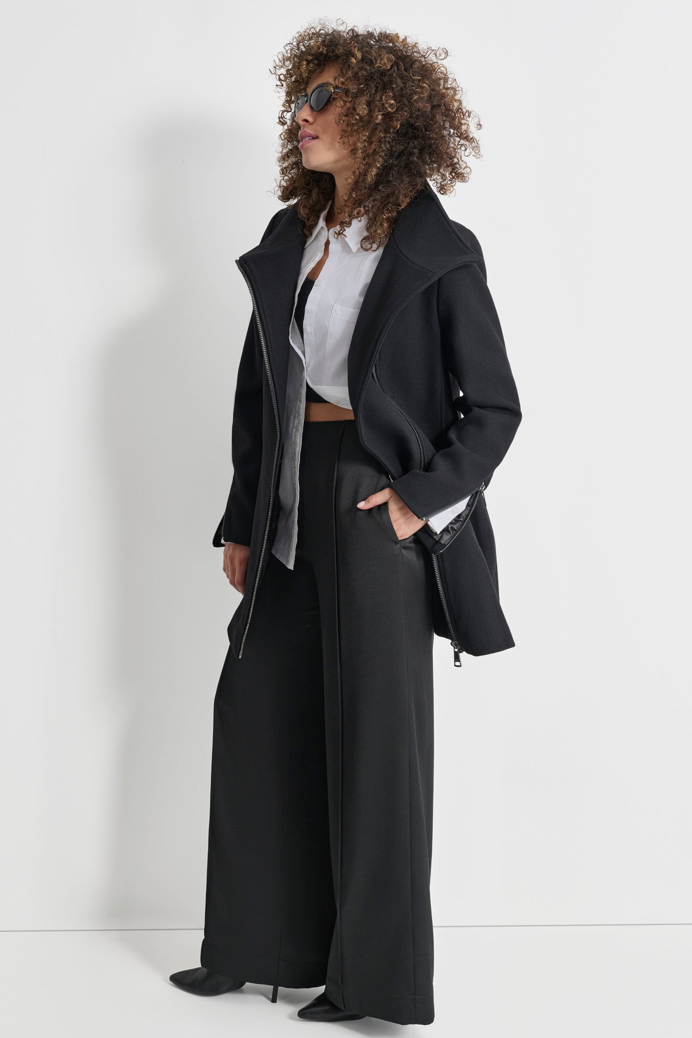 WOOL COAT WITH ZIPPER DETAIL VIEW 5 | Not Clearance or Preorder