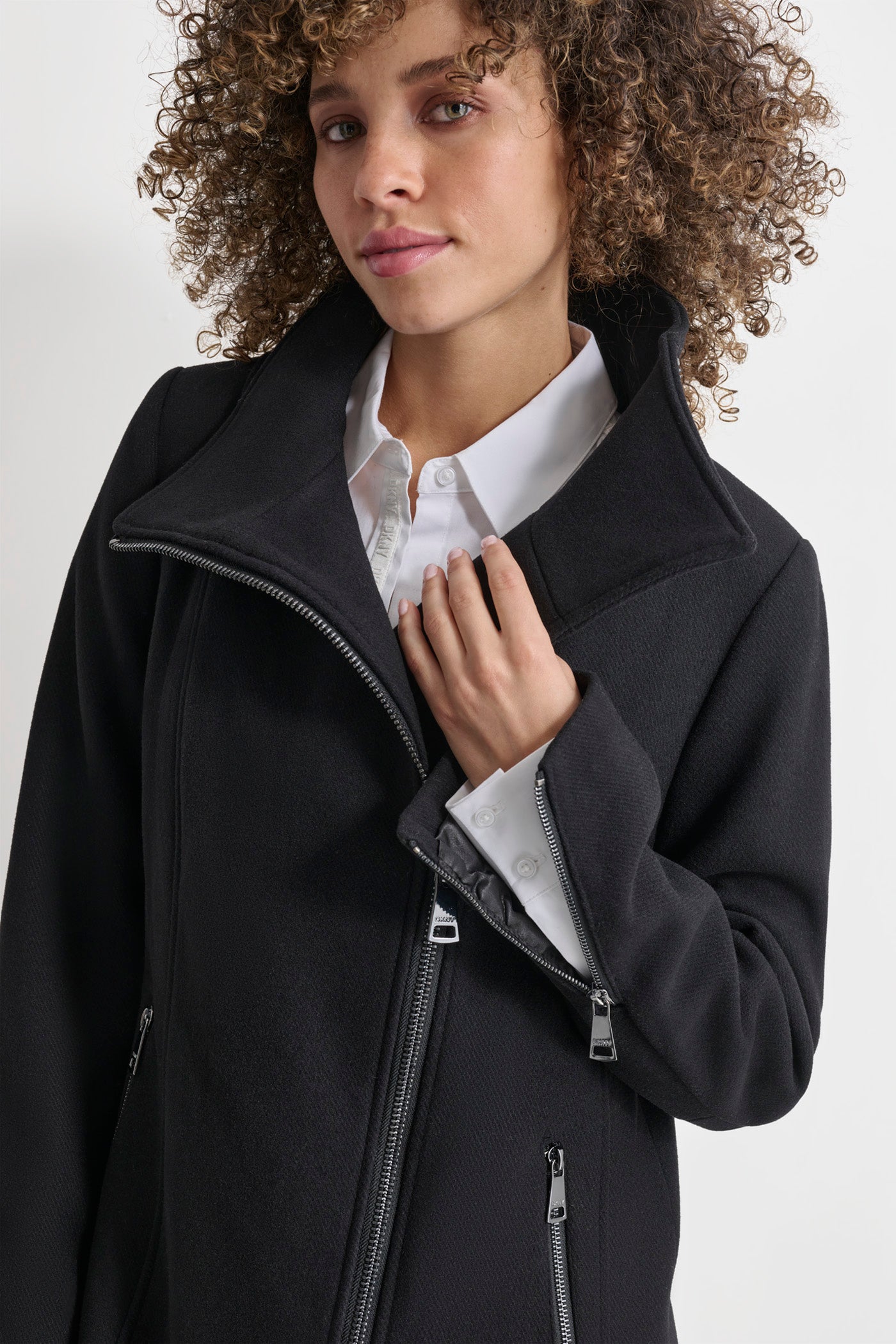 WOOL COAT WITH ZIPPER DETAIL VIEW 6 | Not Clearance or Preorder