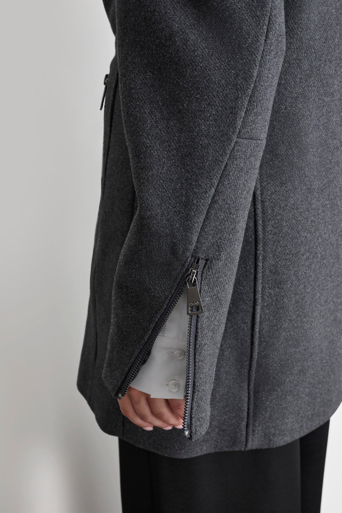 WOOL COAT WITH ZIPPER DETAIL VIEW 5 | Not Clearance or Preorder