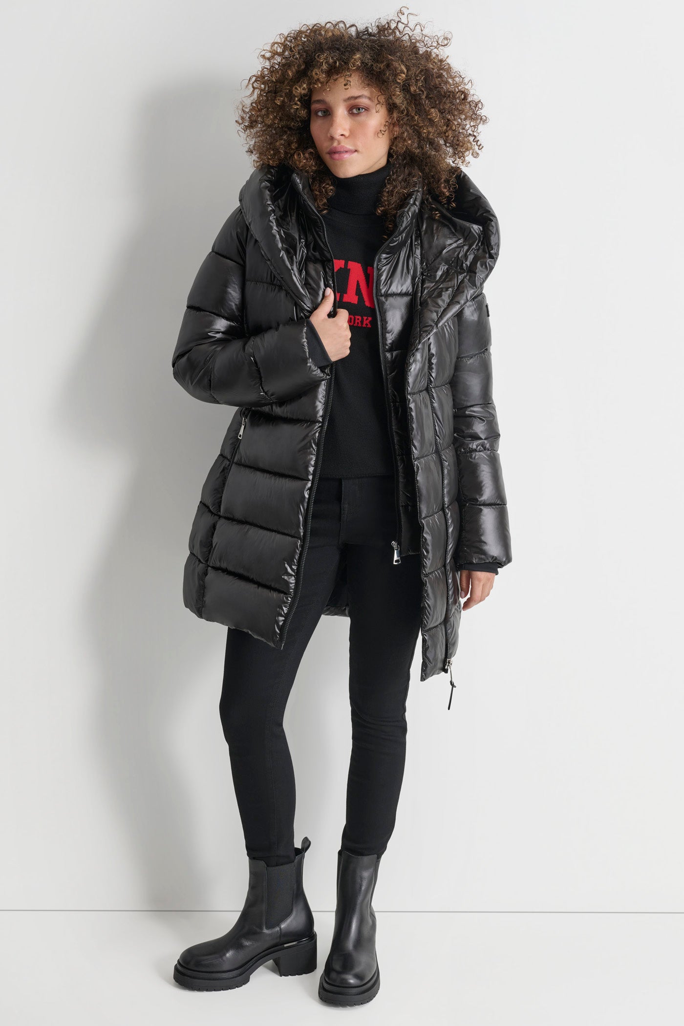 Pearlized Puffer With Hood | DKNY