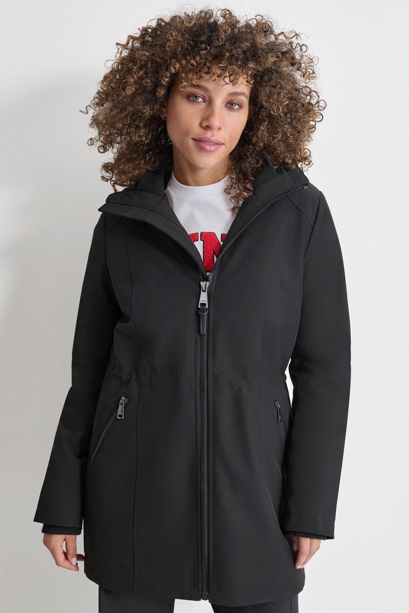 Black VALBOA LINED SOFT SHELL JACKET, FRONT VIEW | Outerwear Under $100