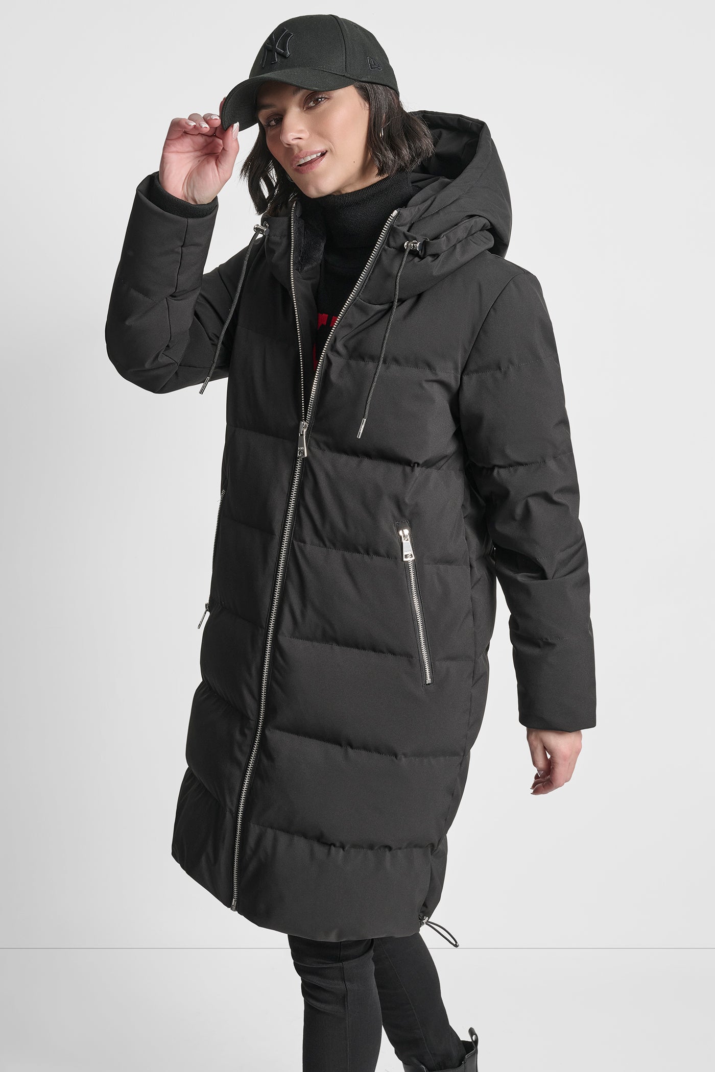 DOWN FILLED MAXI LENGTH PUFFER WITH HOOD VIEW 3 | WOMENS COATS & JACKETS