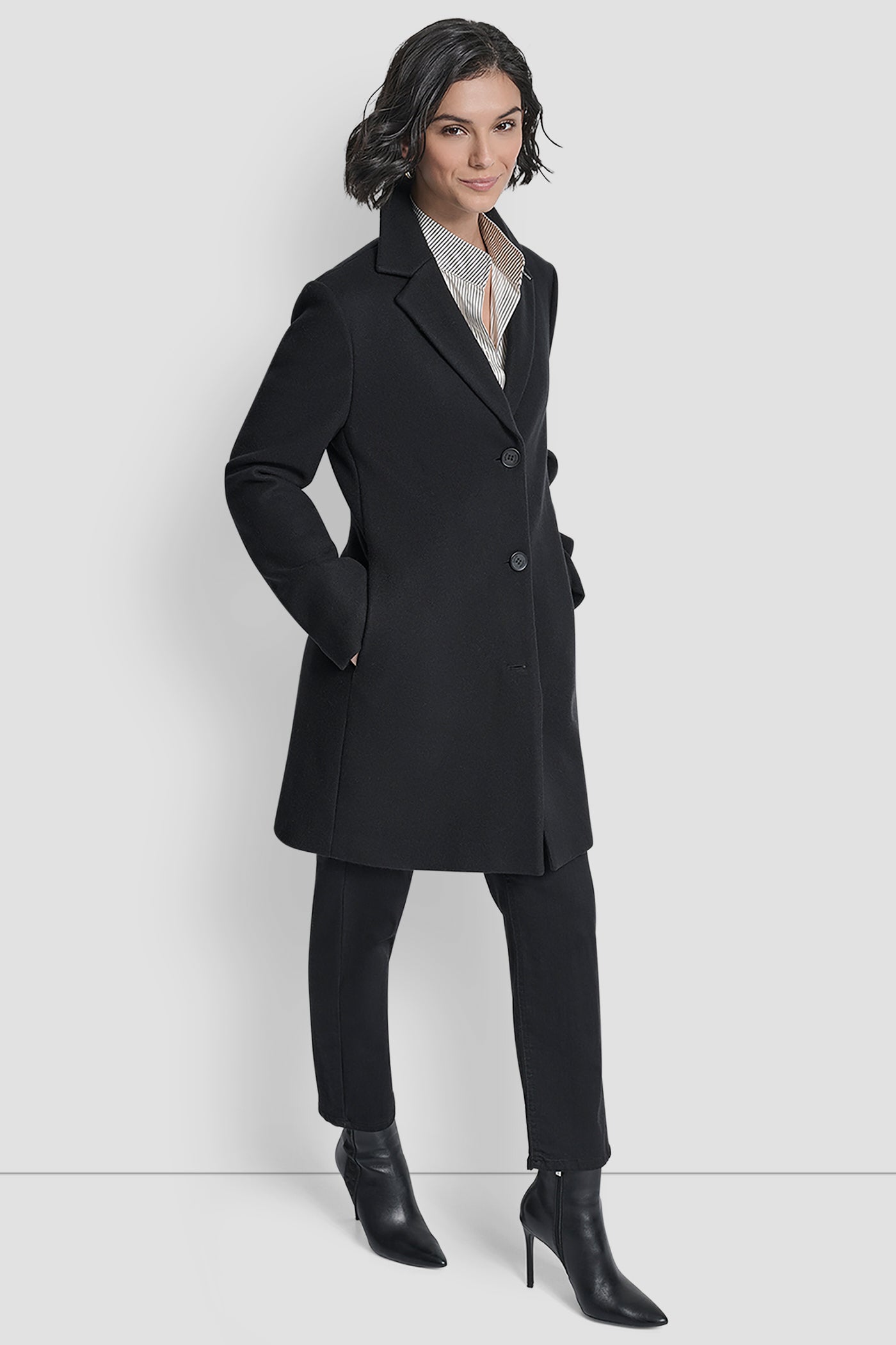 LONG SLEEVE BLAZER COAT VIEW 3 | DKNY Promo