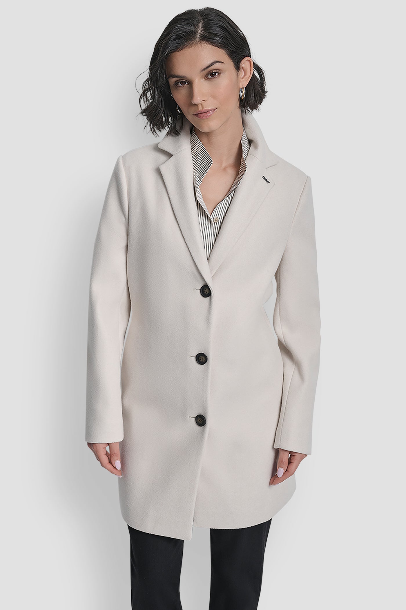 CEMENT LONG SLEEVE BLAZER COAT, FRONT VIEW | 9-5 Edit