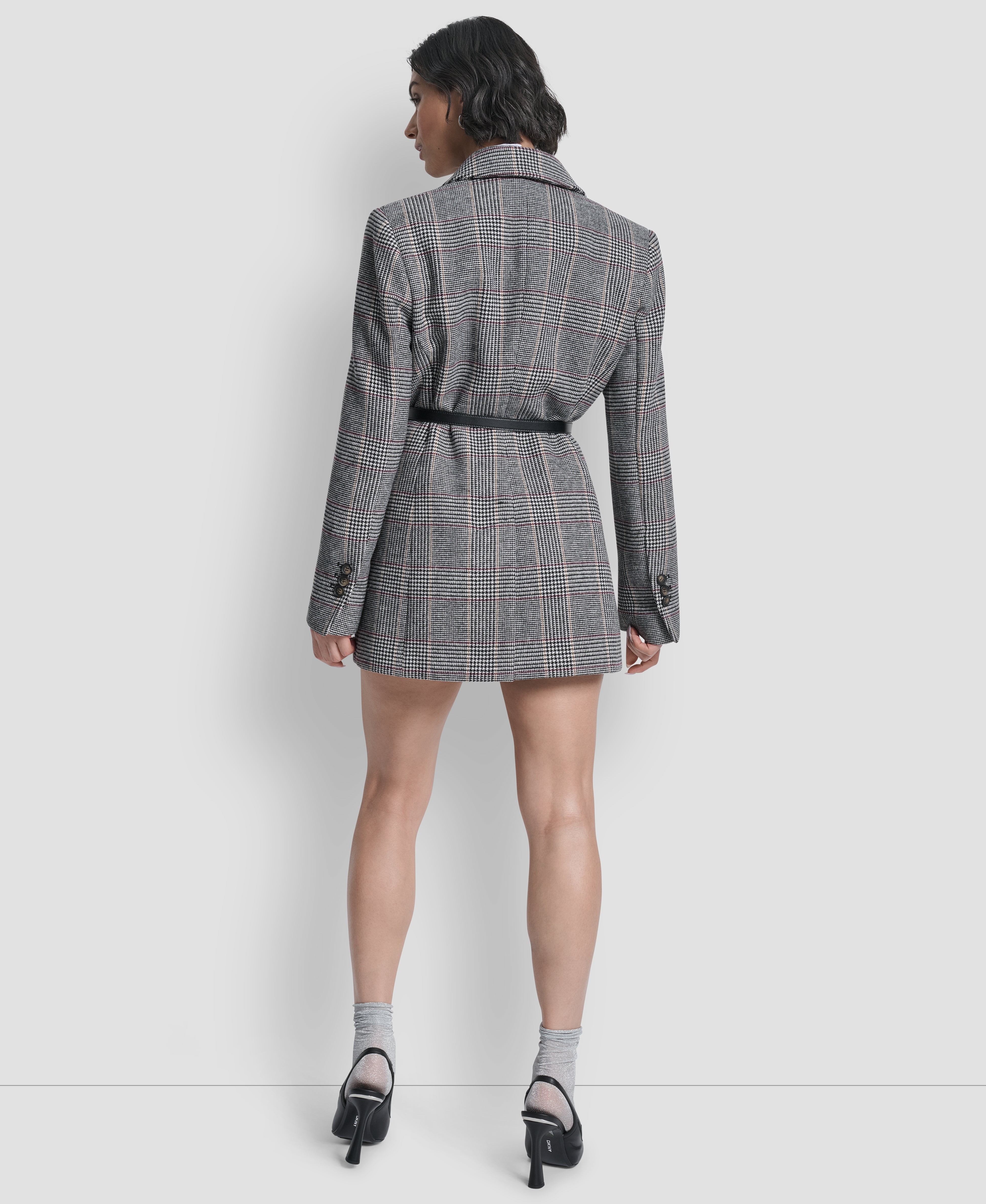 Plaid Combo PLAID JACKET WITH BELT, VIEW 2 | WOMENS COATS & JACKETS