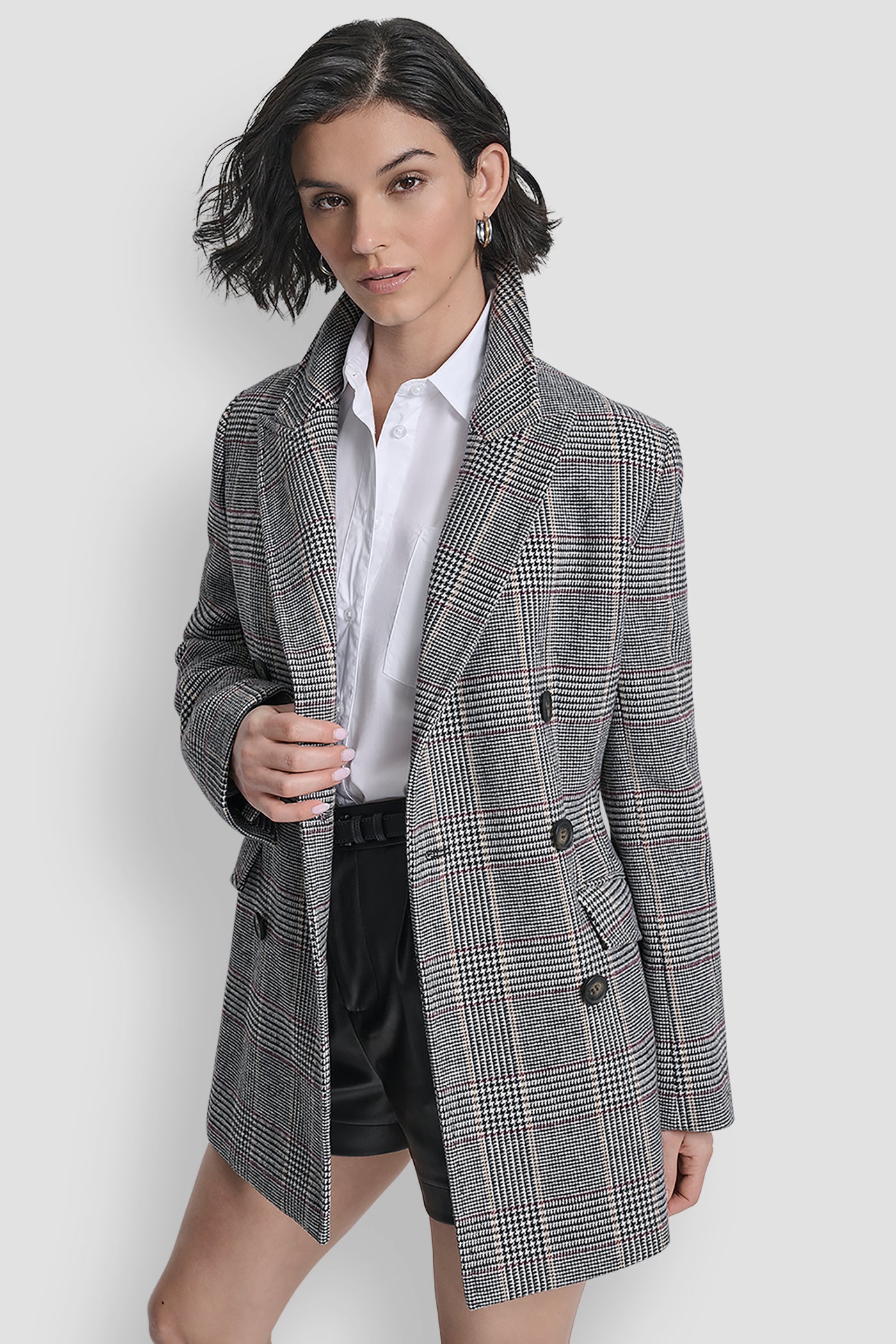 Plaid Combo PLAID JACKET WITH BELT, VIEW 1 | WOMENS COATS & JACKETS