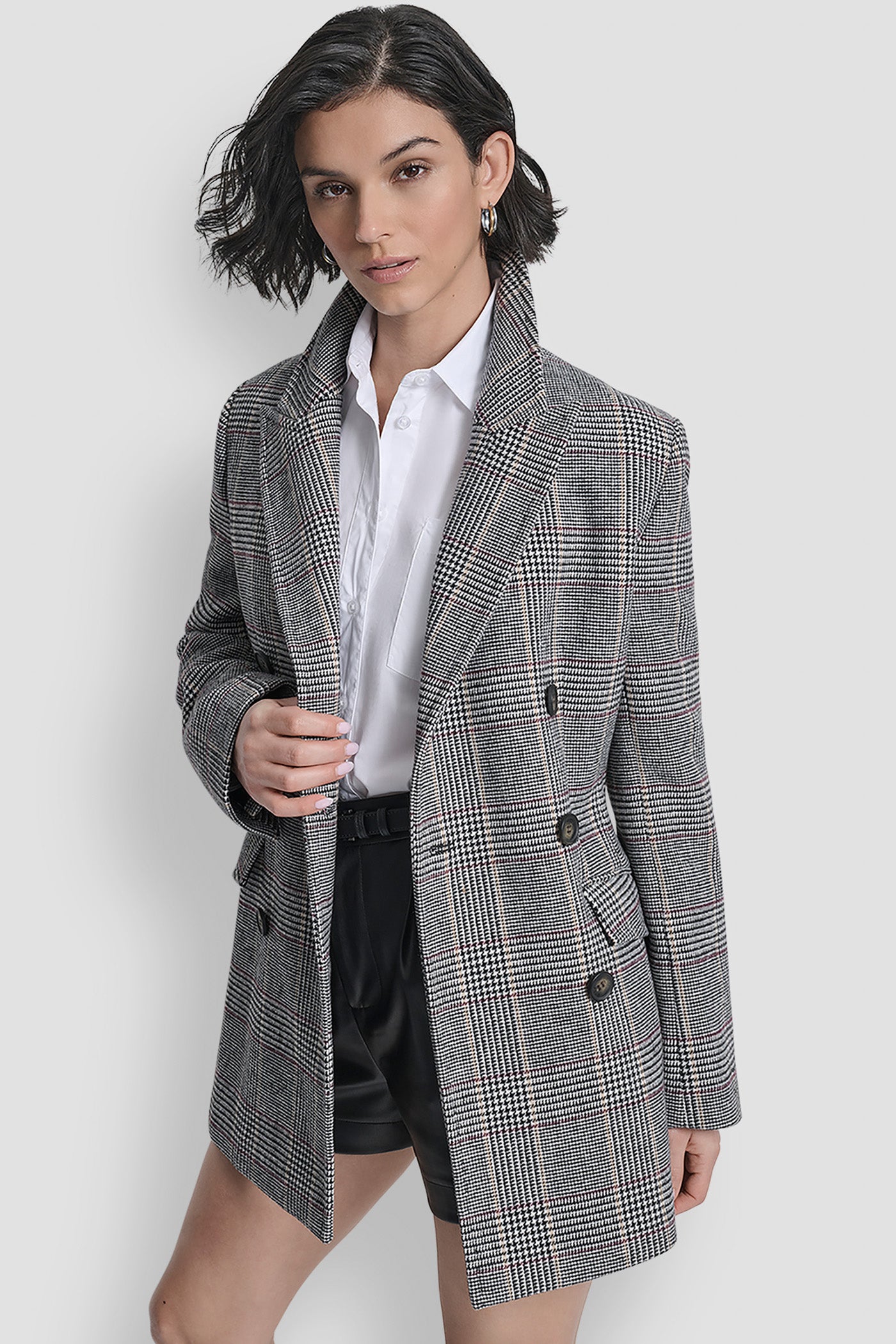 Plaid Combo PLAID JACKET WITH BELT, VIEW 1 | WOMENS COATS & JACKETS