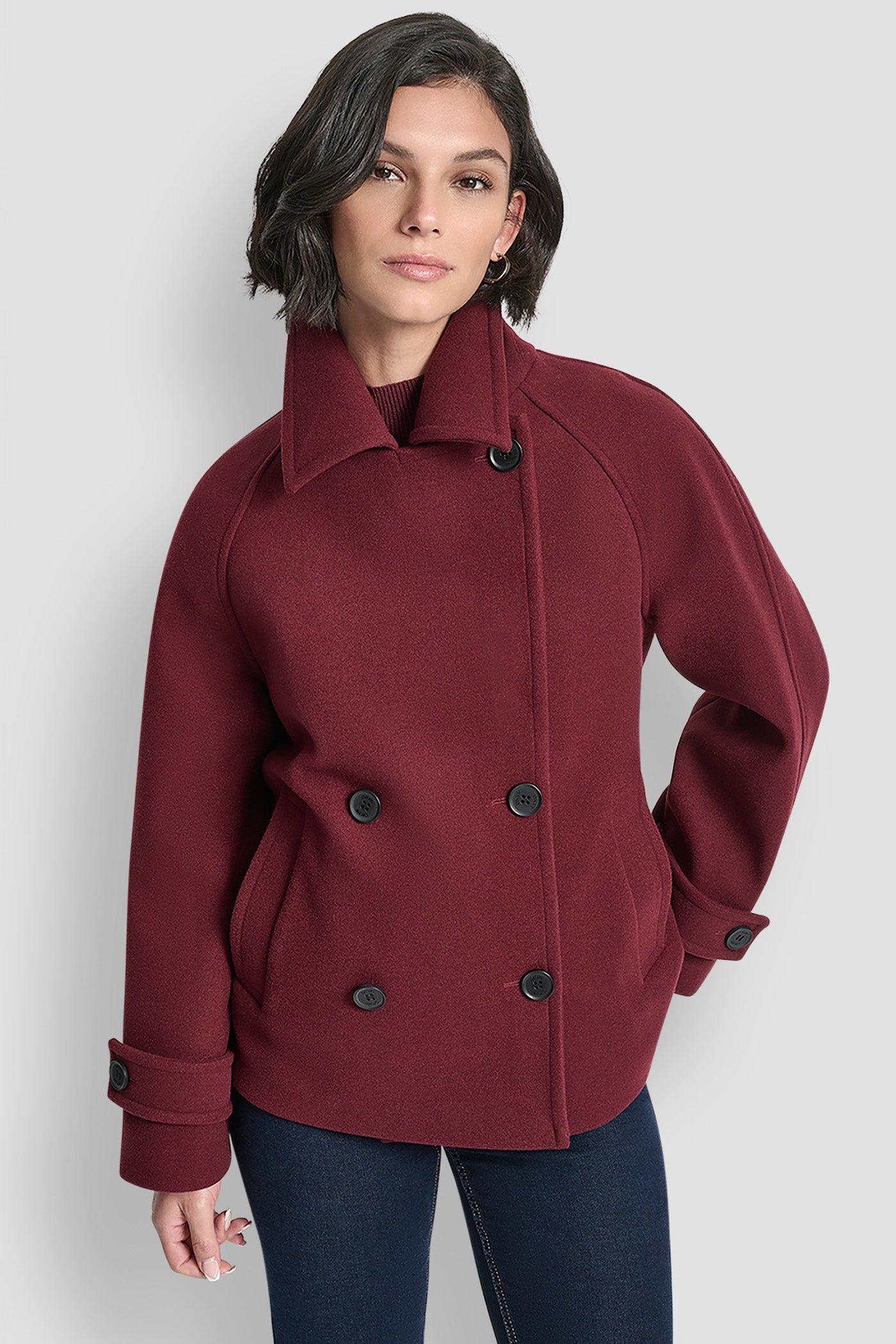 SHORT FAUX WOOL JACKET VIEW 6 | DKNY Promo