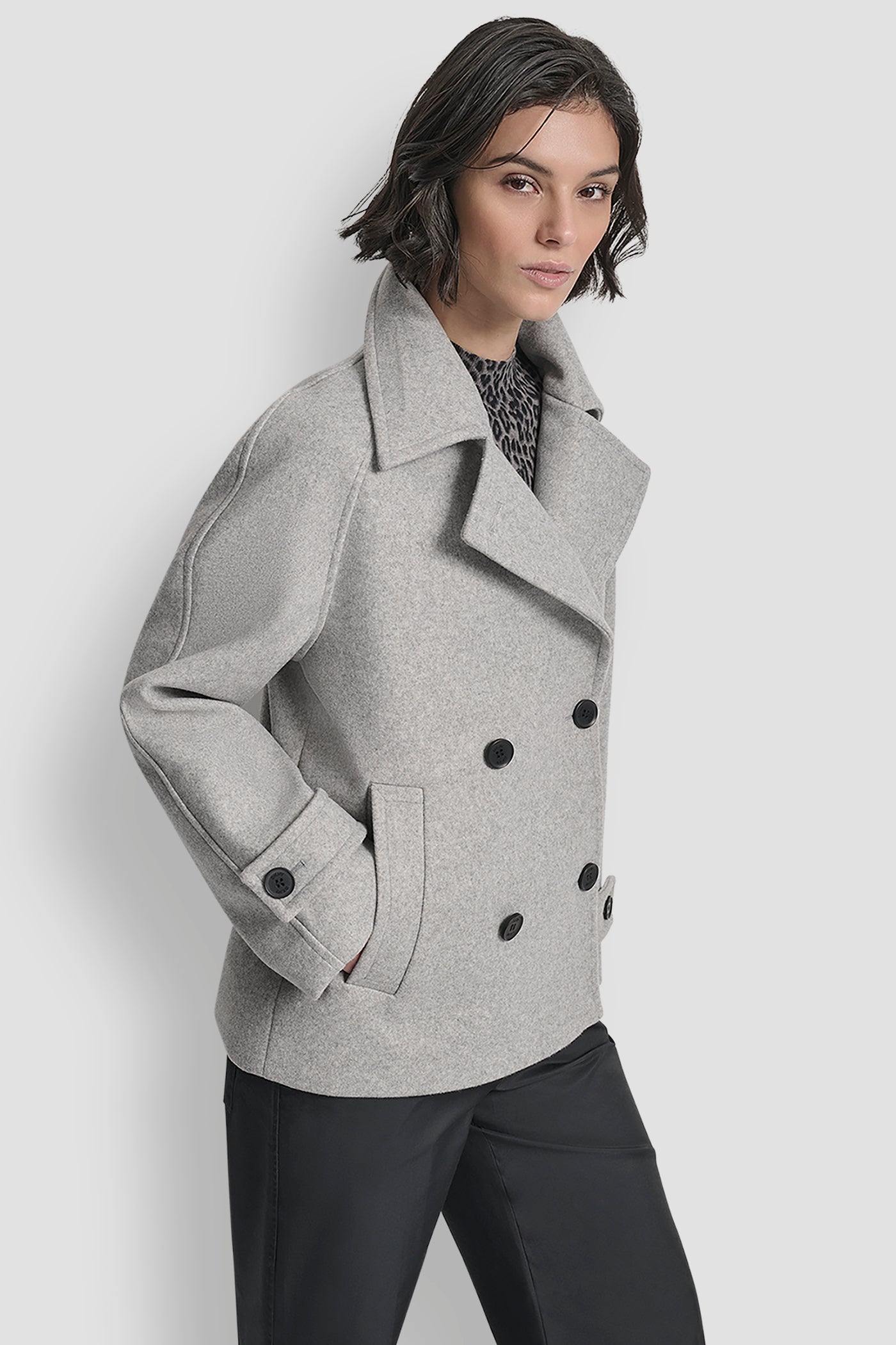 SHORT FAUX WOOL JACKET VIEW 3 | WOMENS COATS & JACKETS