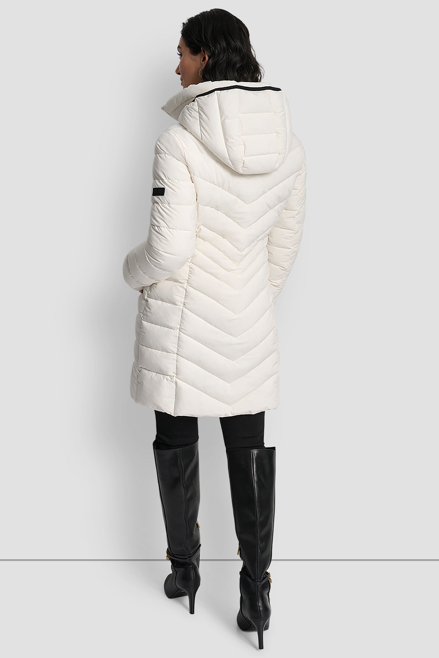 PEARL MID LENGTH FULL ZIP JACKET, BACK VIEW | WOMENS COATS & JACKETS