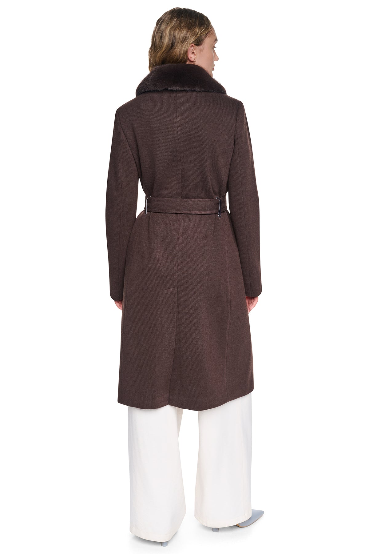 TWILL COAT WITH FUR COLLAR VIEW 2