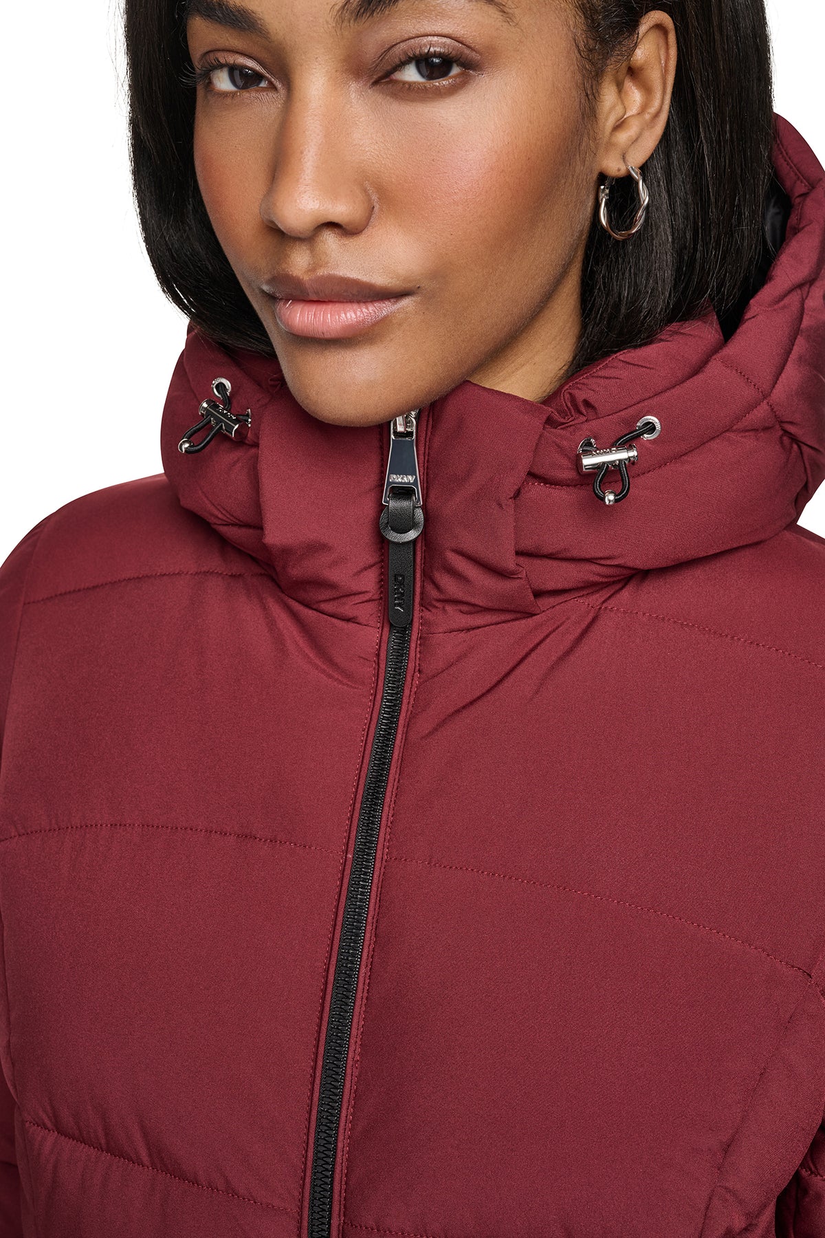 STRETCH HOODED PUFFER JACKET VIEW 2