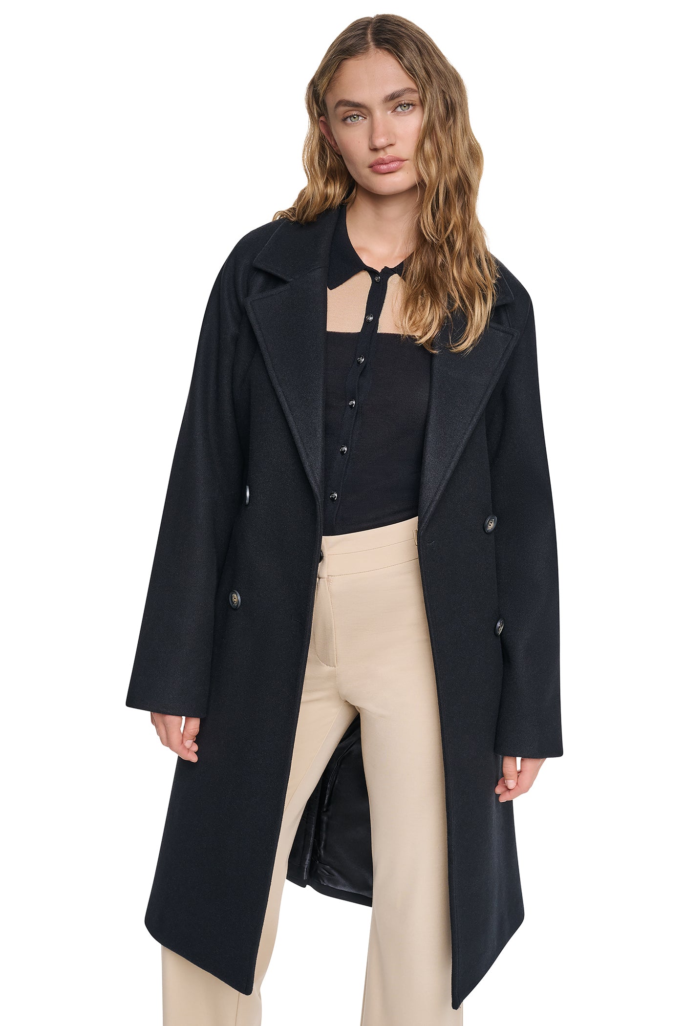 DOUBLE BREASTED WRAP COAT VIEW 6