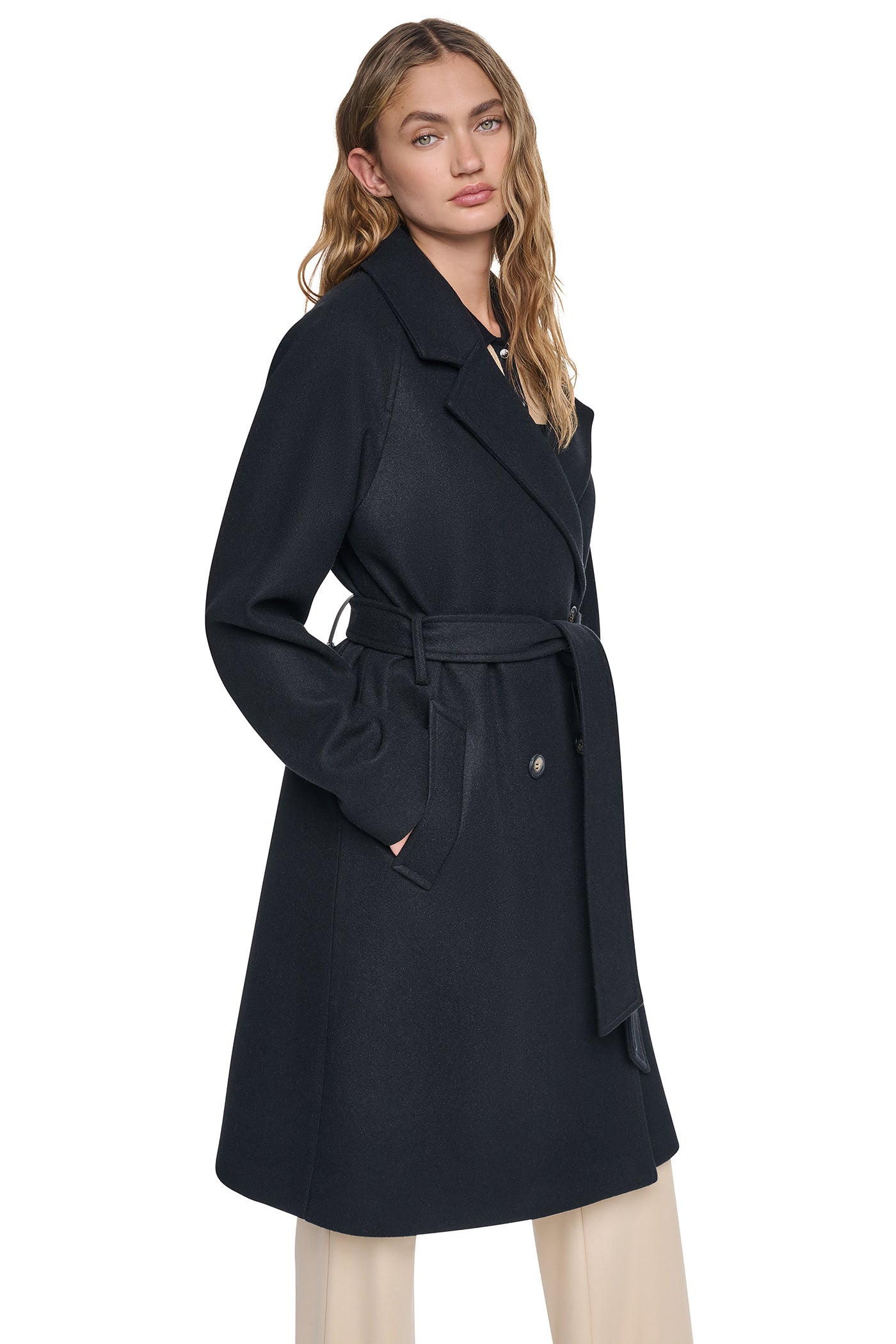DOUBLE BREASTED WRAP COAT VIEW 4