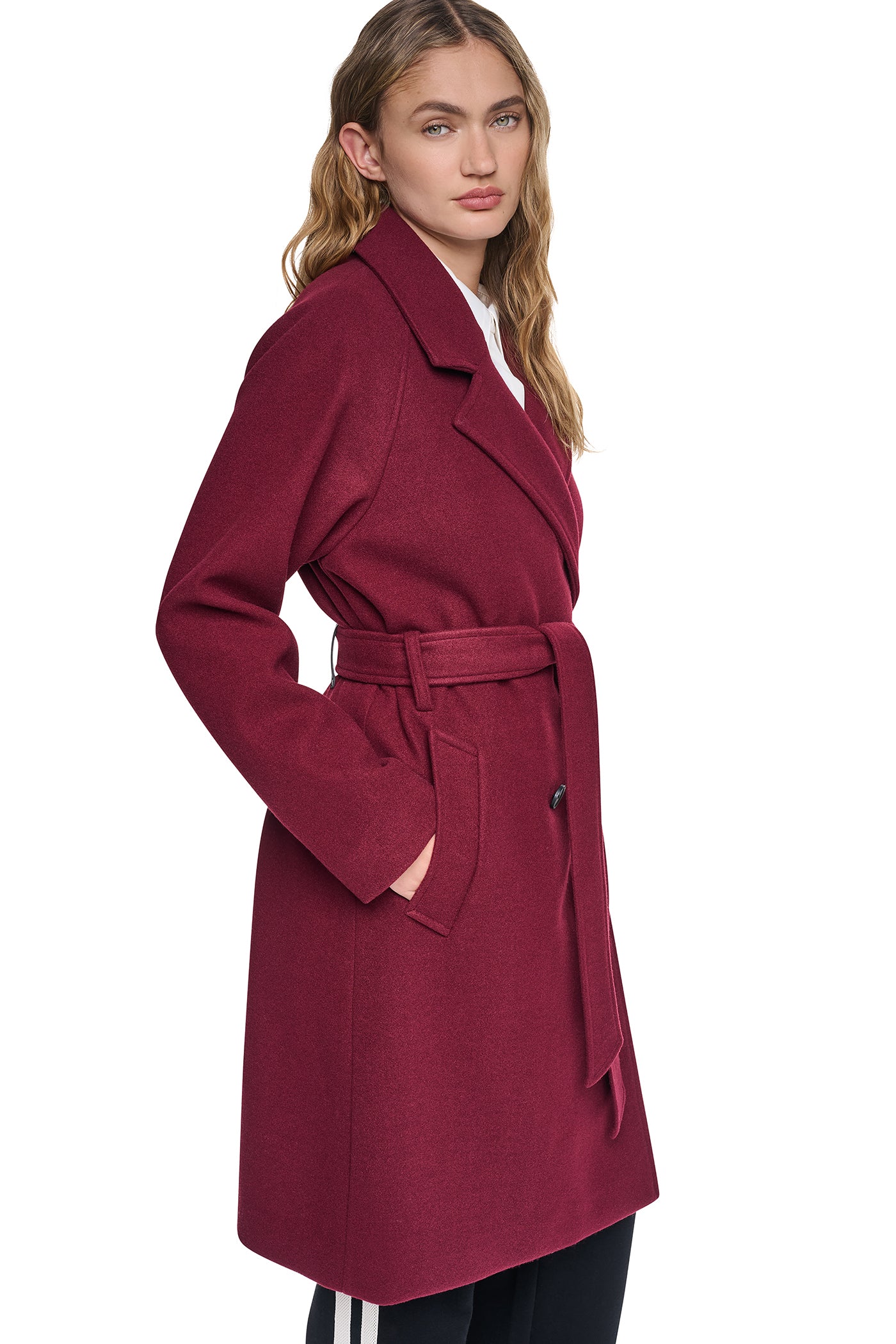 DOUBLE BREASTED WRAP COAT VIEW 4