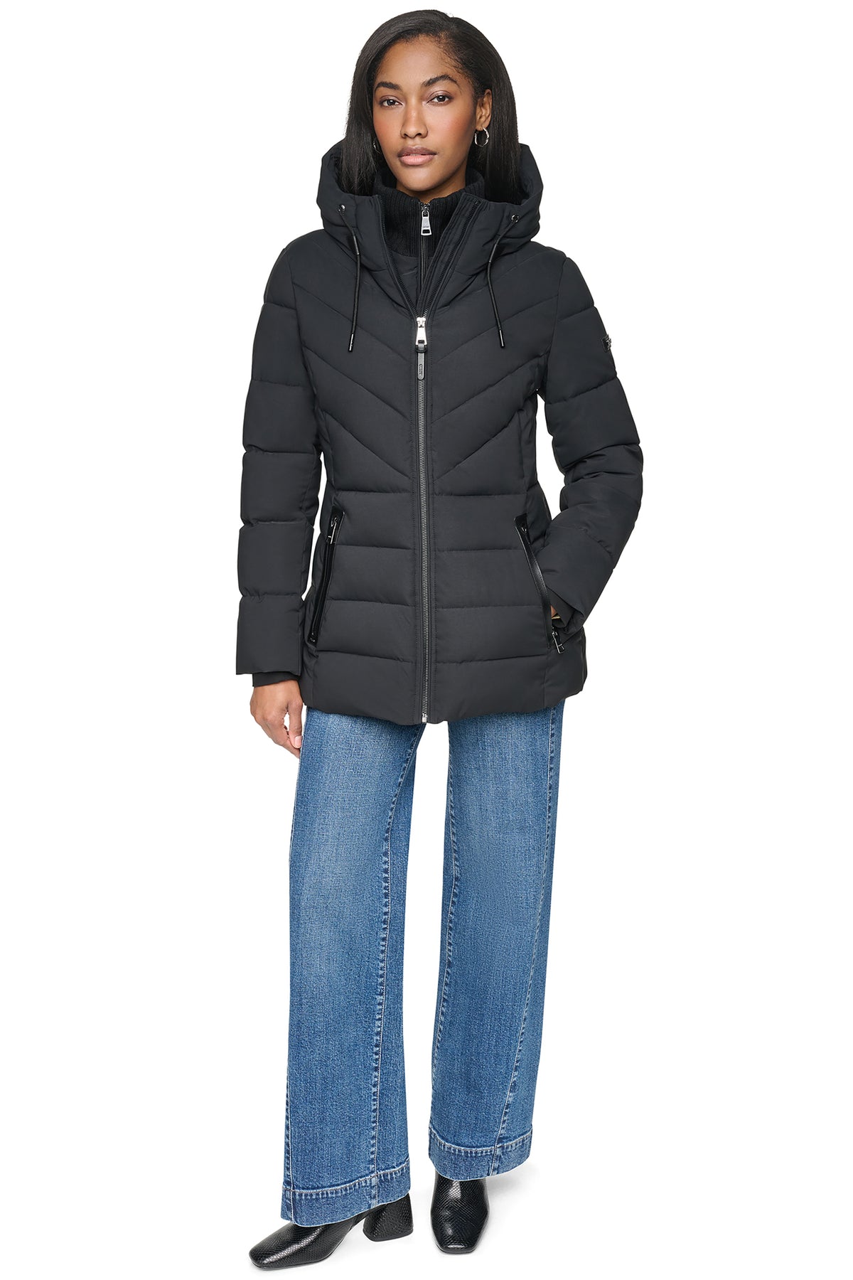 SHORT PUFFER WITH BIB VIEW 2
