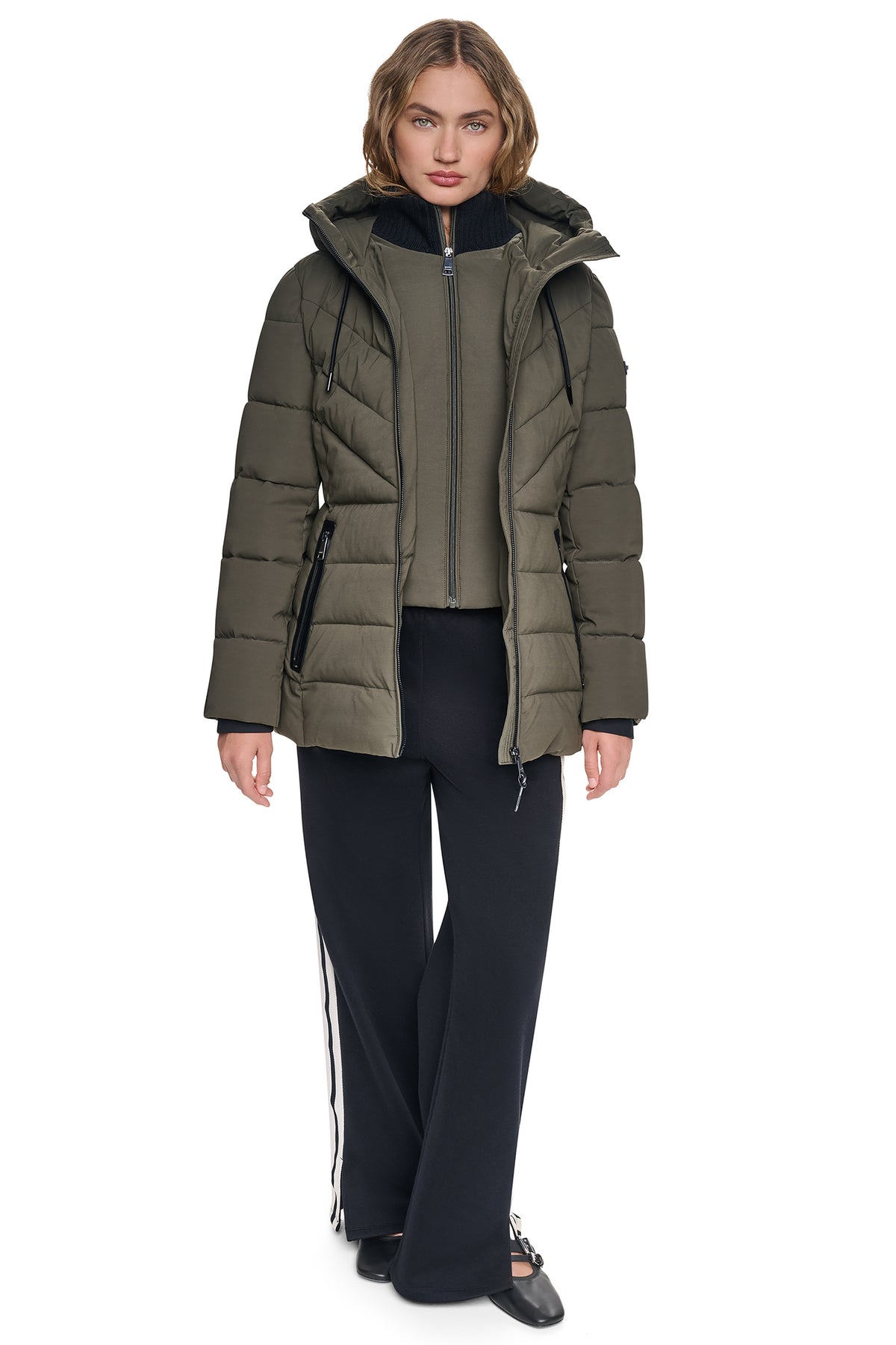 SHORT PUFFER WITH BIB VIEW 2