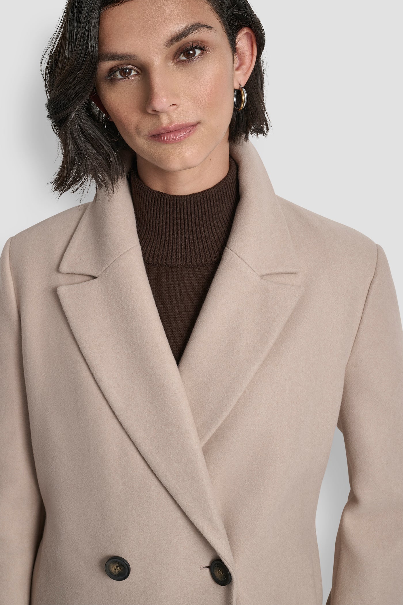 DOUBLE BREASTED FAUX WOOL COAT VIEW 6 | Lightweight Jackets