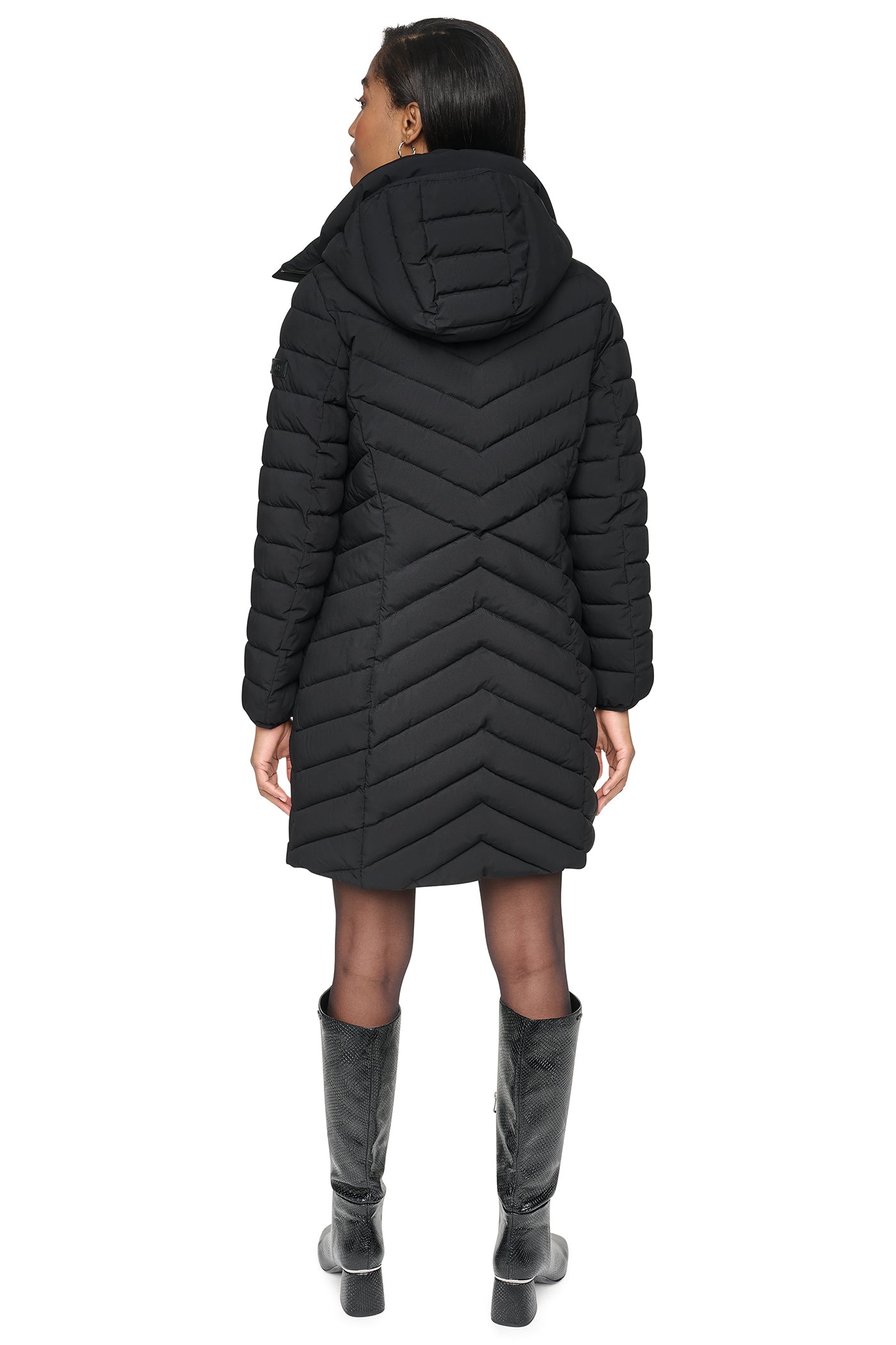 HOODED STAND COLLAR PUFFER VIEW 3 | DKNY Promo