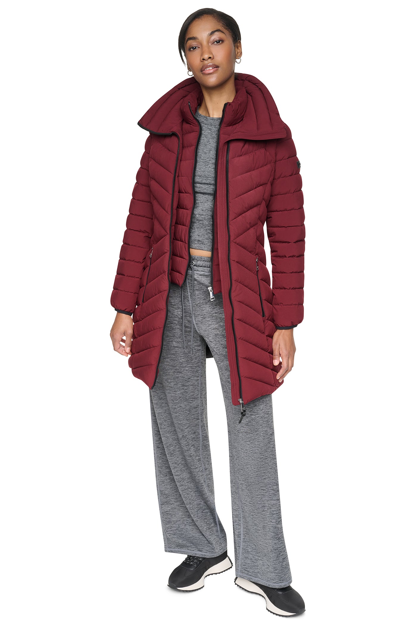HOODED STAND COLLAR PUFFER VIEW 6