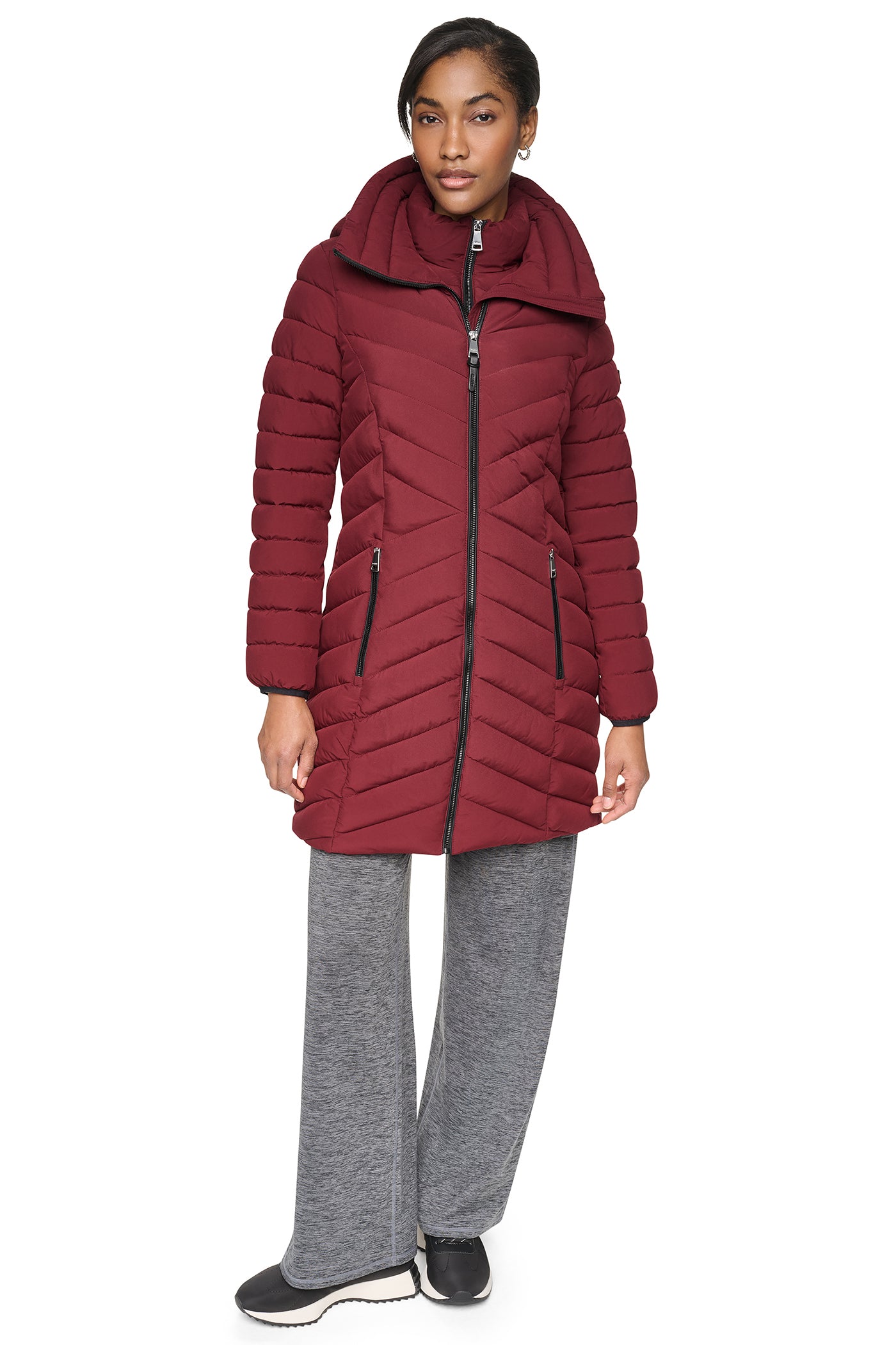 HOODED STAND COLLAR PUFFER VIEW 9