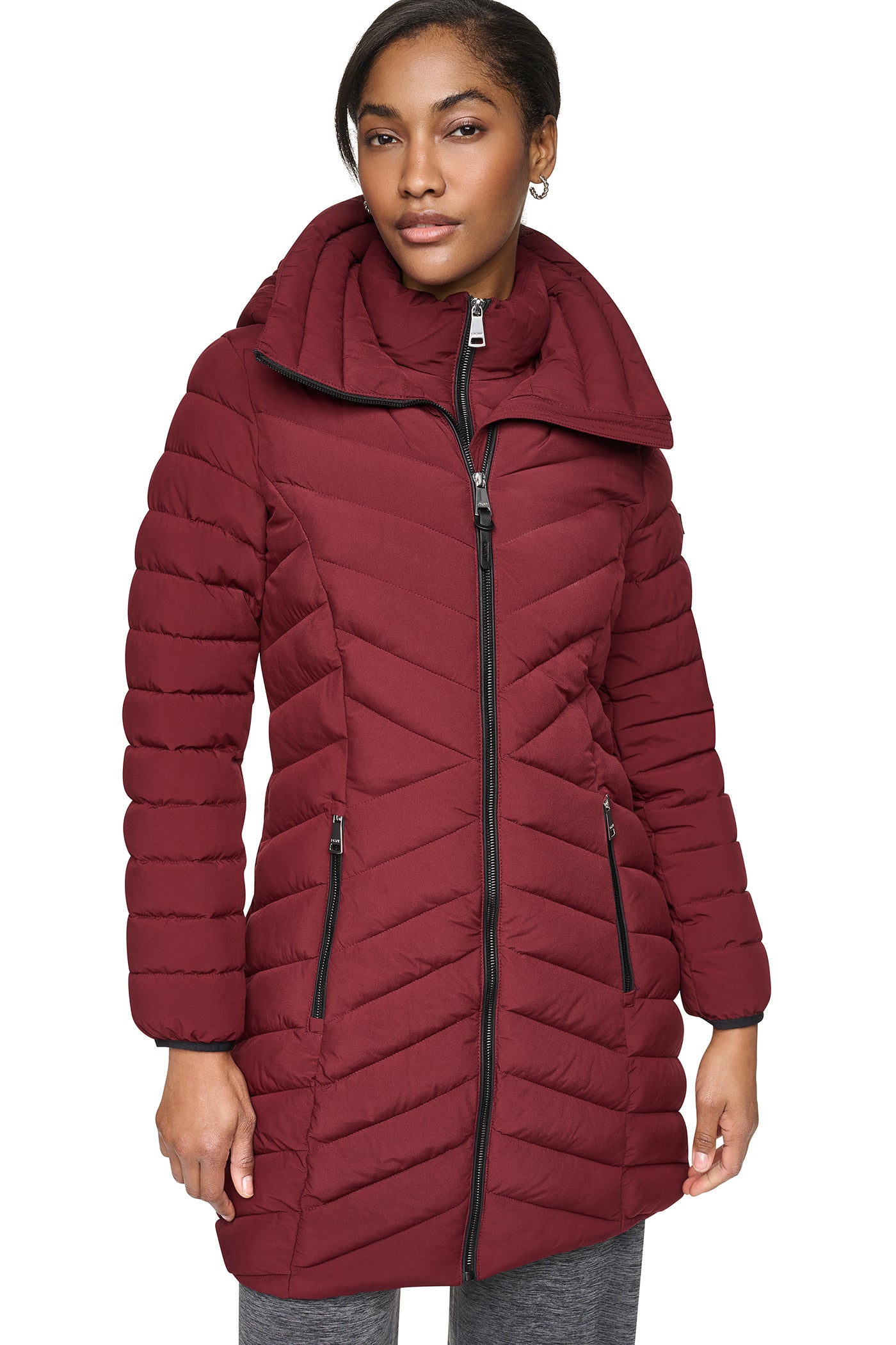 HOODED STAND COLLAR PUFFER VIEW 5