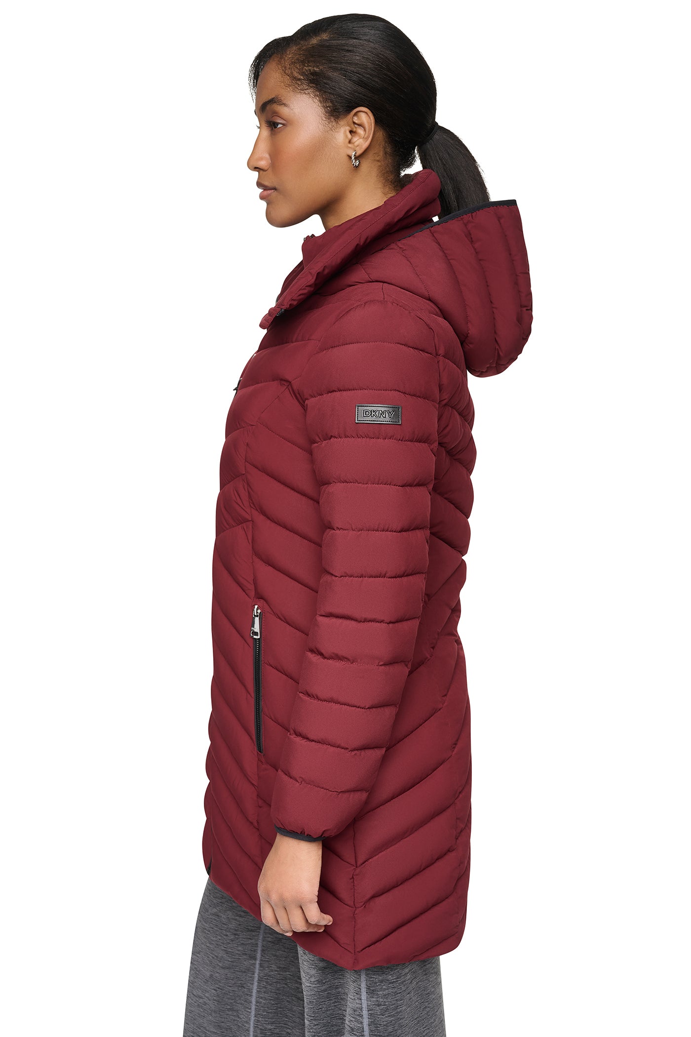 HOODED STAND COLLAR PUFFER VIEW 4