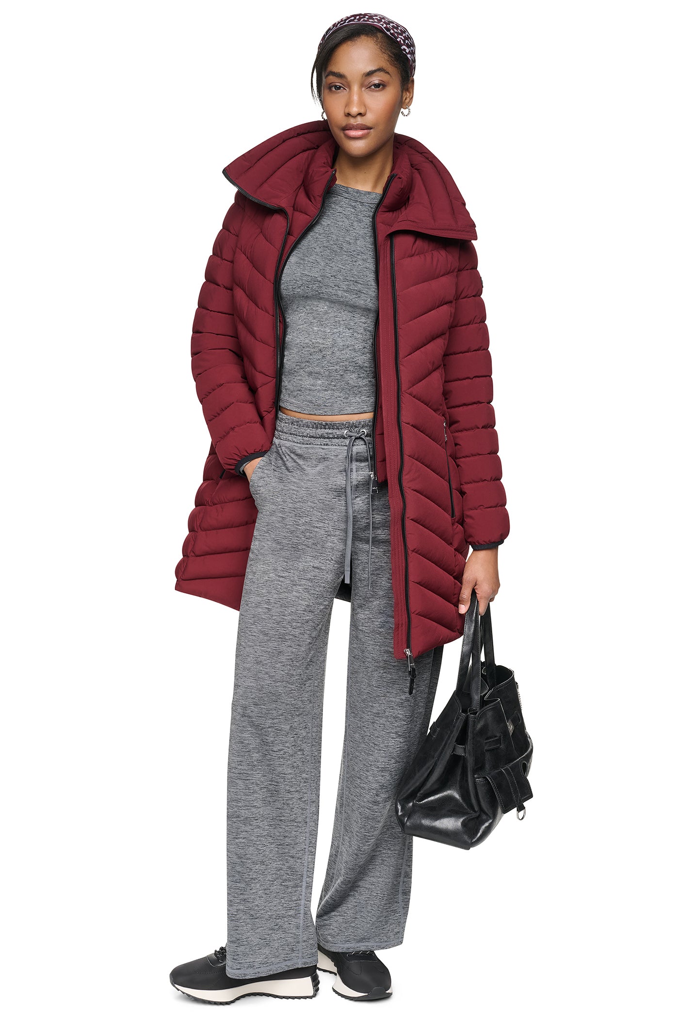 HOODED STAND COLLAR PUFFER VIEW 1