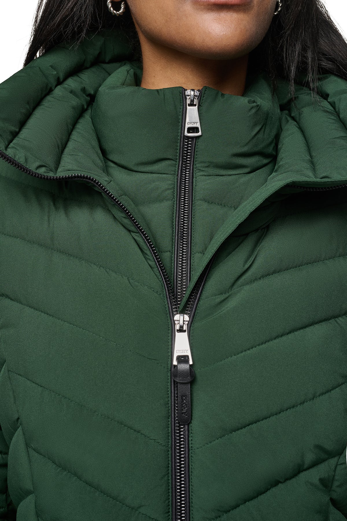 BIB FRONT HOODED PUFFER VIEW 2