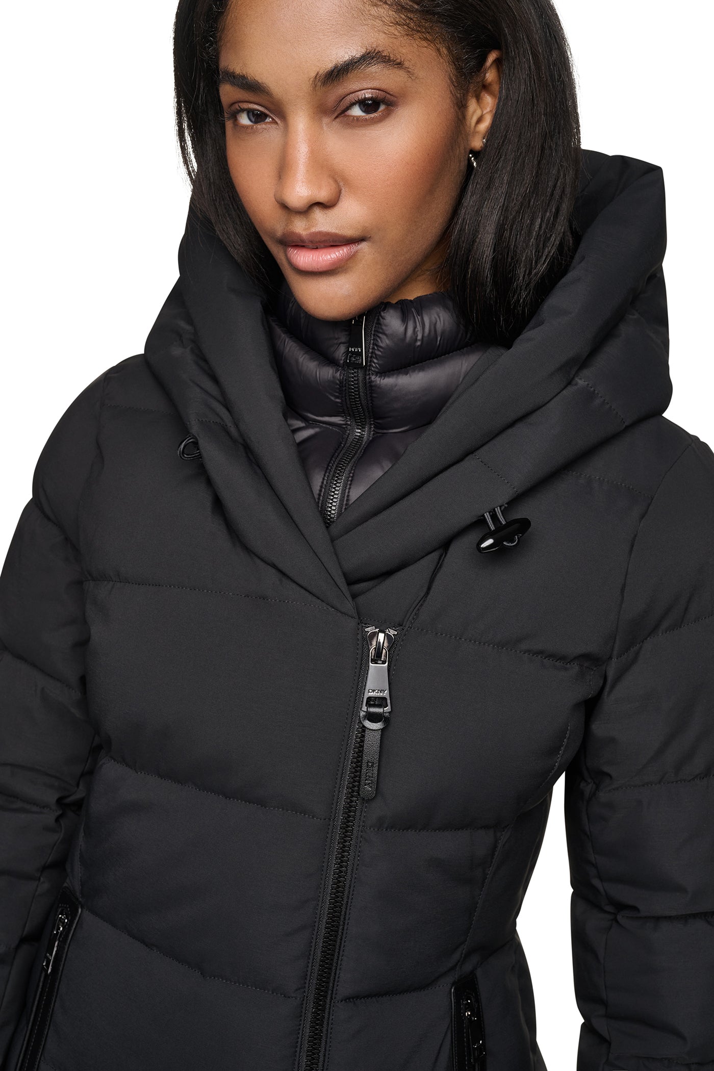 LONG HOODED PUFFER COAT VIEW 7