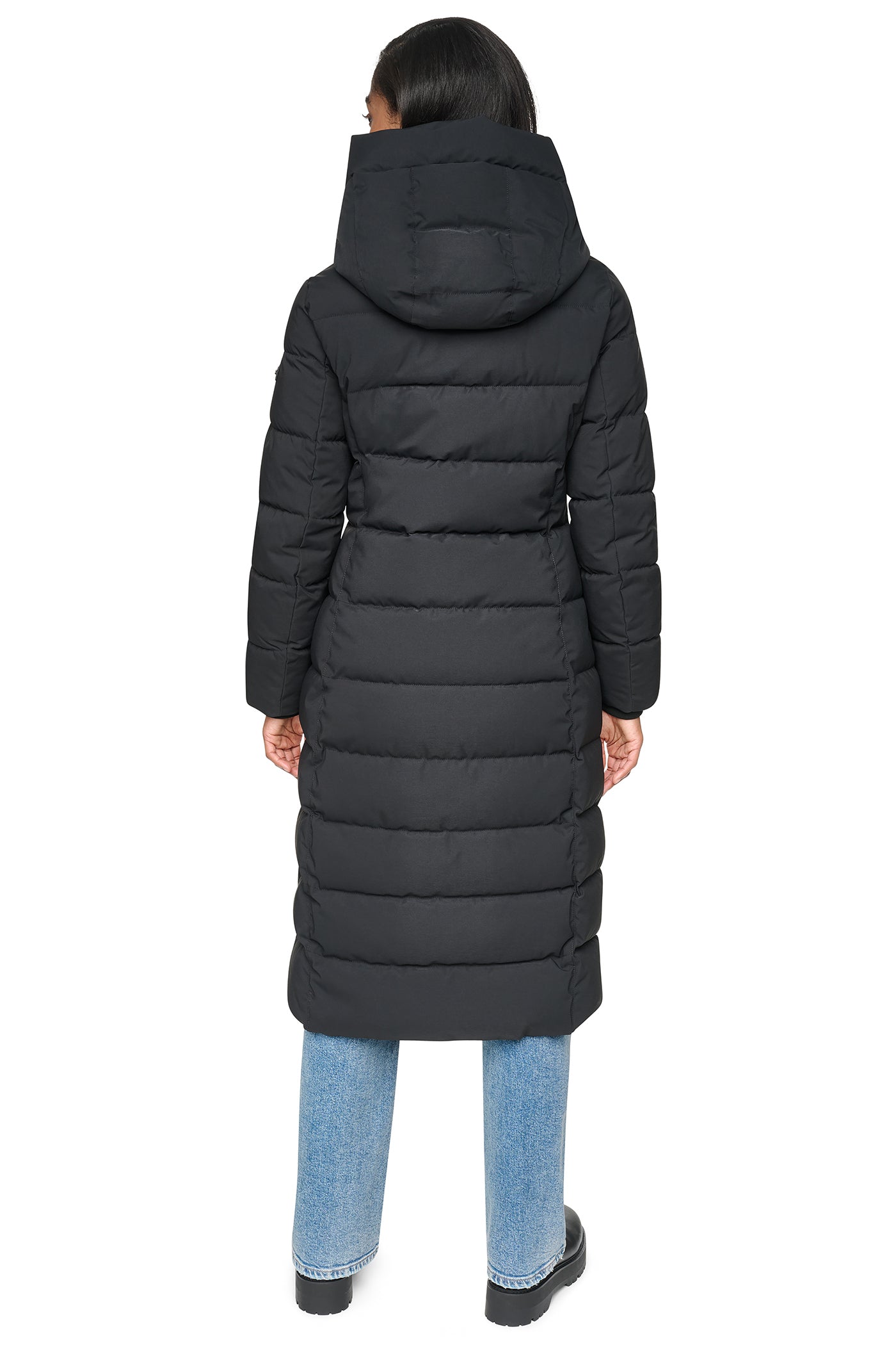 LONG HOODED PUFFER COAT VIEW 3