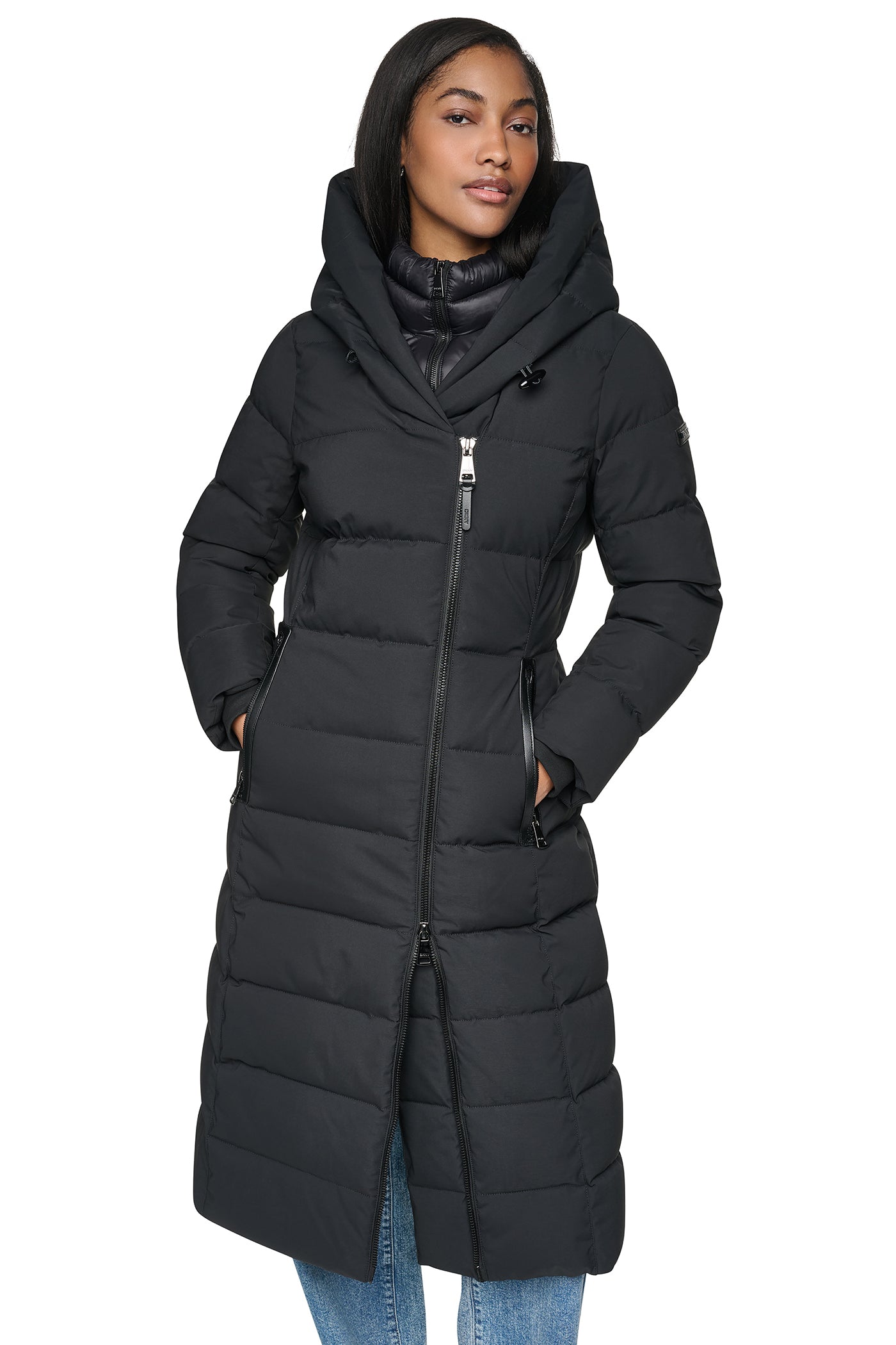 LONG HOODED PUFFER COAT VIEW 6