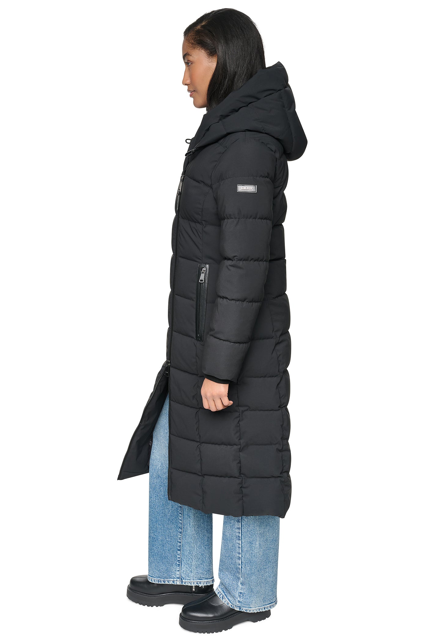 LONG HOODED PUFFER COAT VIEW 4