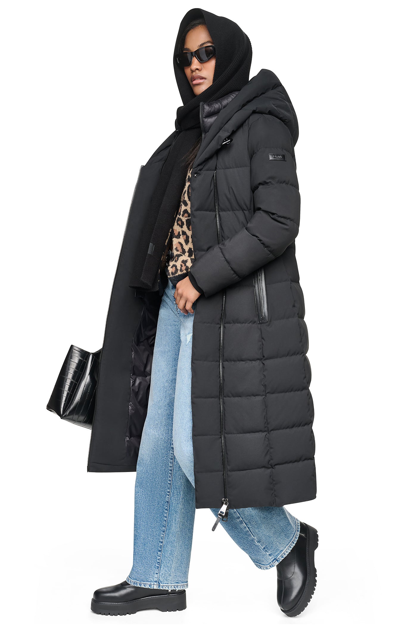 LONG HOODED PUFFER COAT VIEW 11
