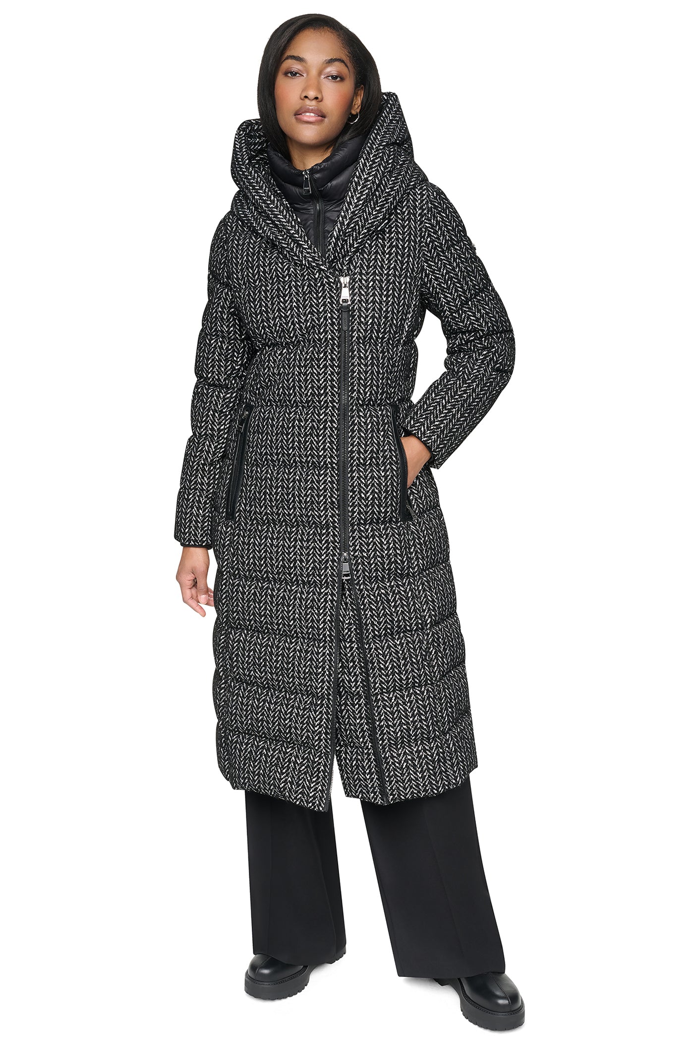 LONG HOODED PUFFER COAT VIEW 7
