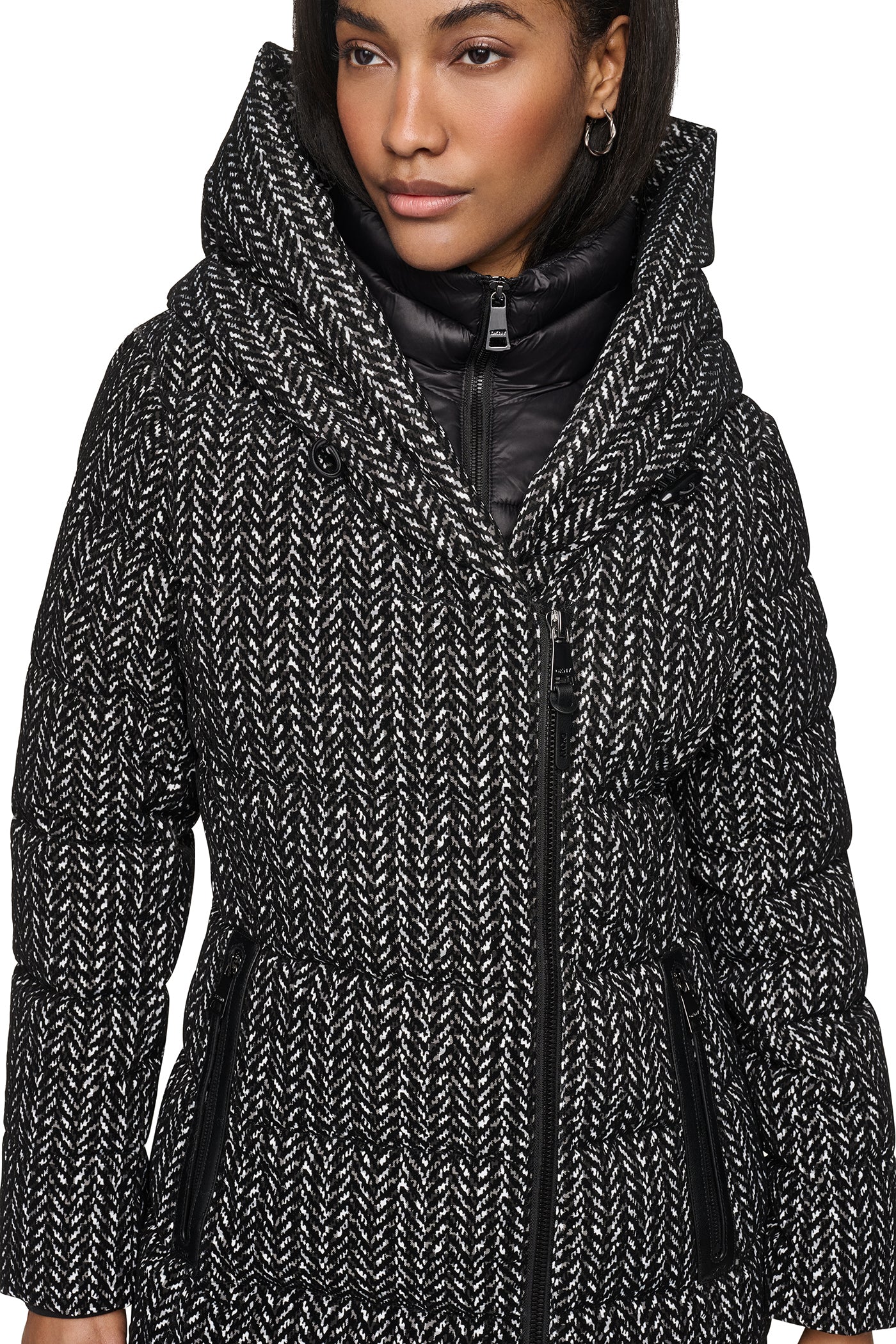 LONG HOODED PUFFER COAT VIEW 6