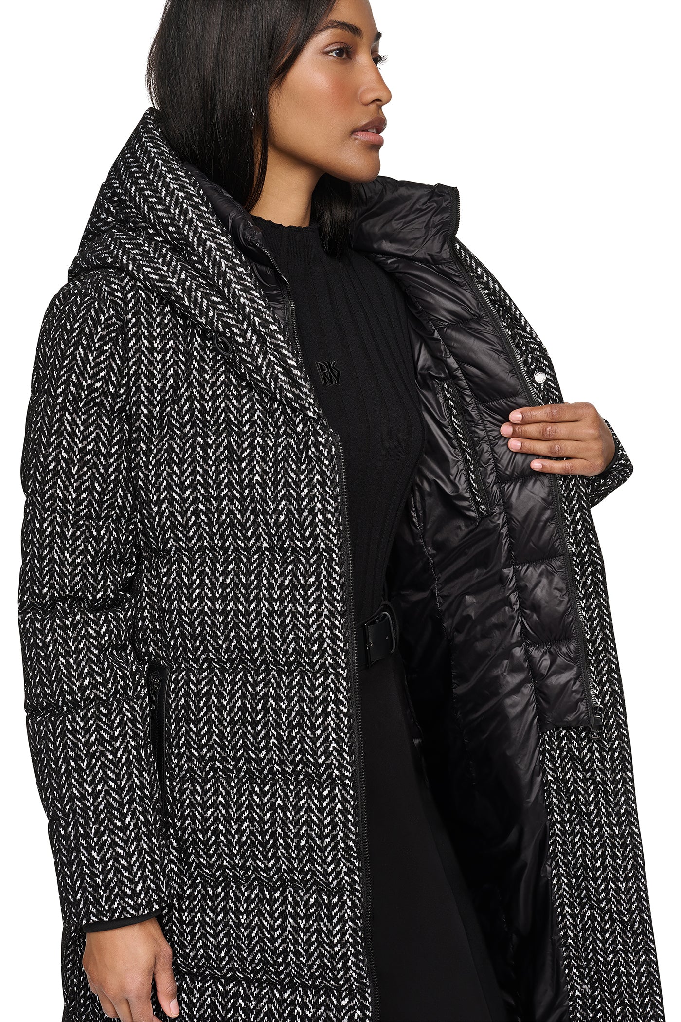 LONG HOODED PUFFER COAT VIEW 5