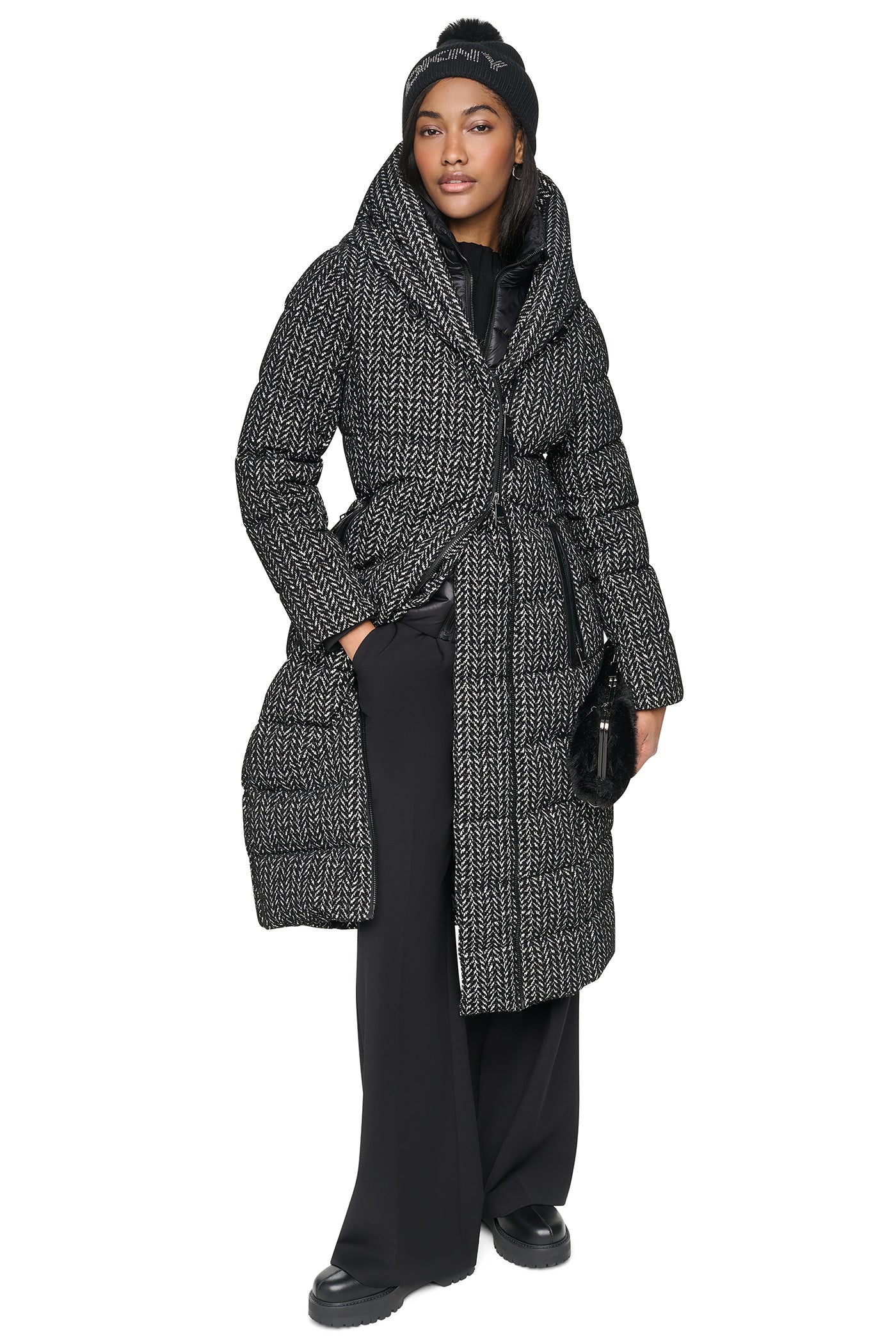 LONG HOODED PUFFER COAT VIEW 13