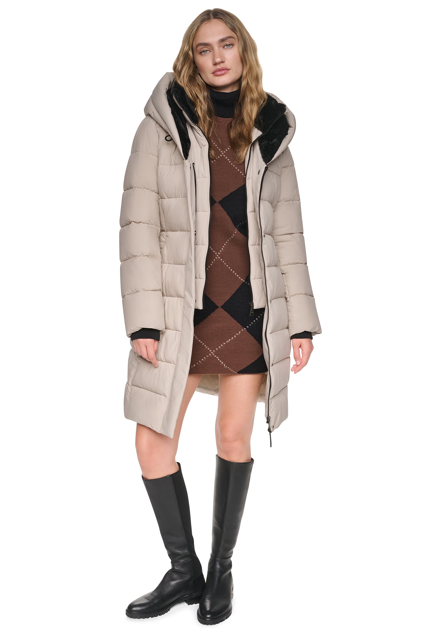 LONG BELTED LAYERED PUFFER VIEW 6