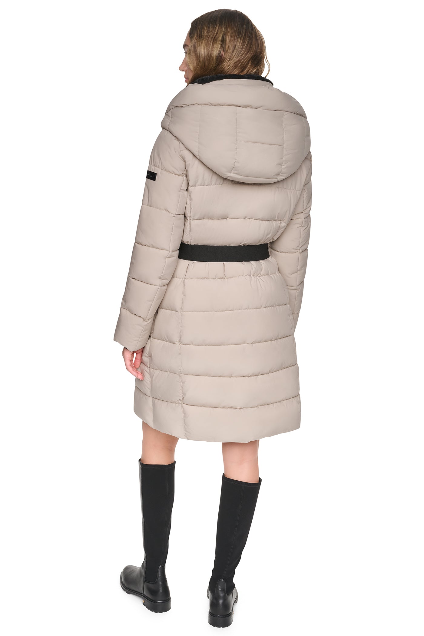 LONG BELTED LAYERED PUFFER VIEW 3